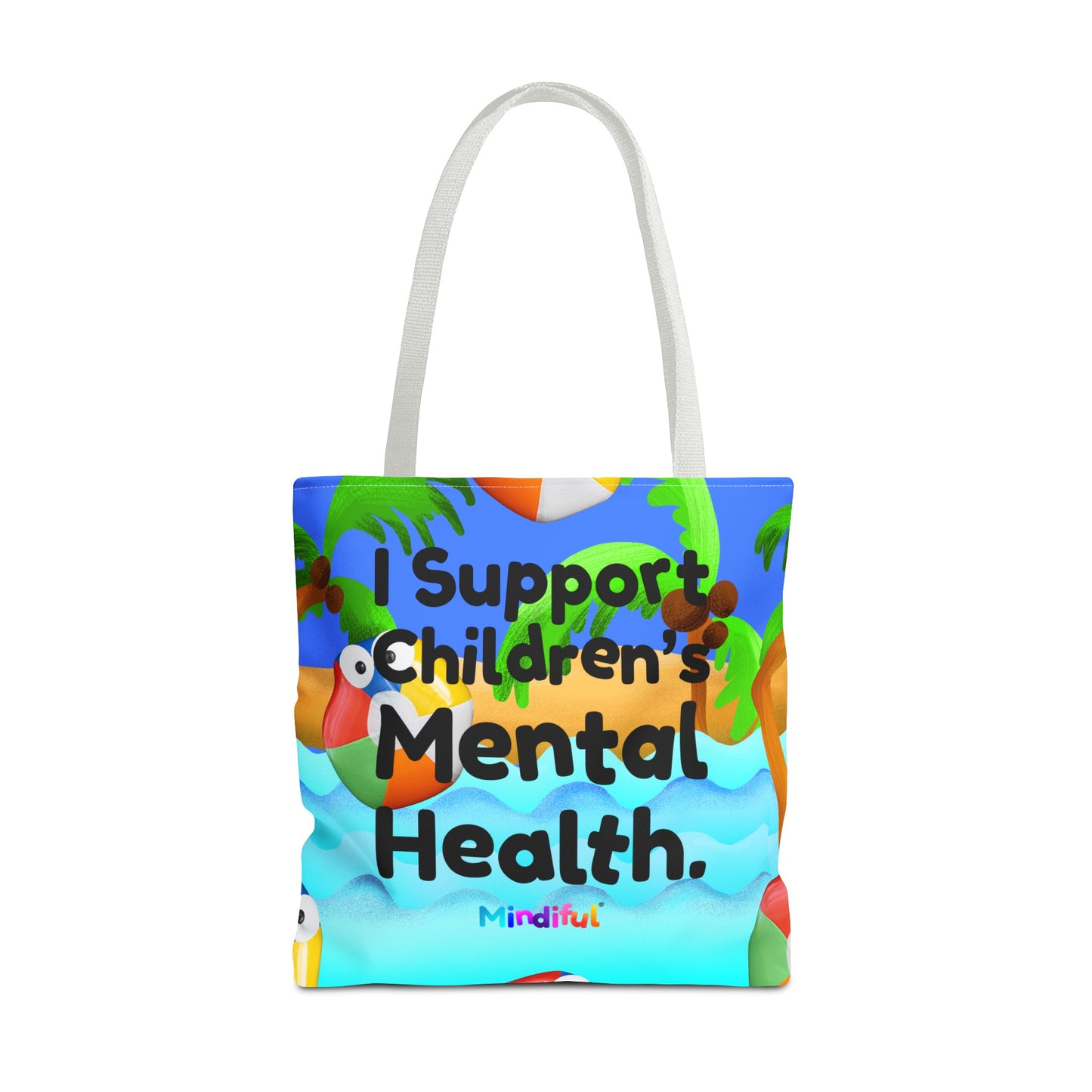 Mindiful® "I Support Children's Mental Health" Grey Bird Tote Bag