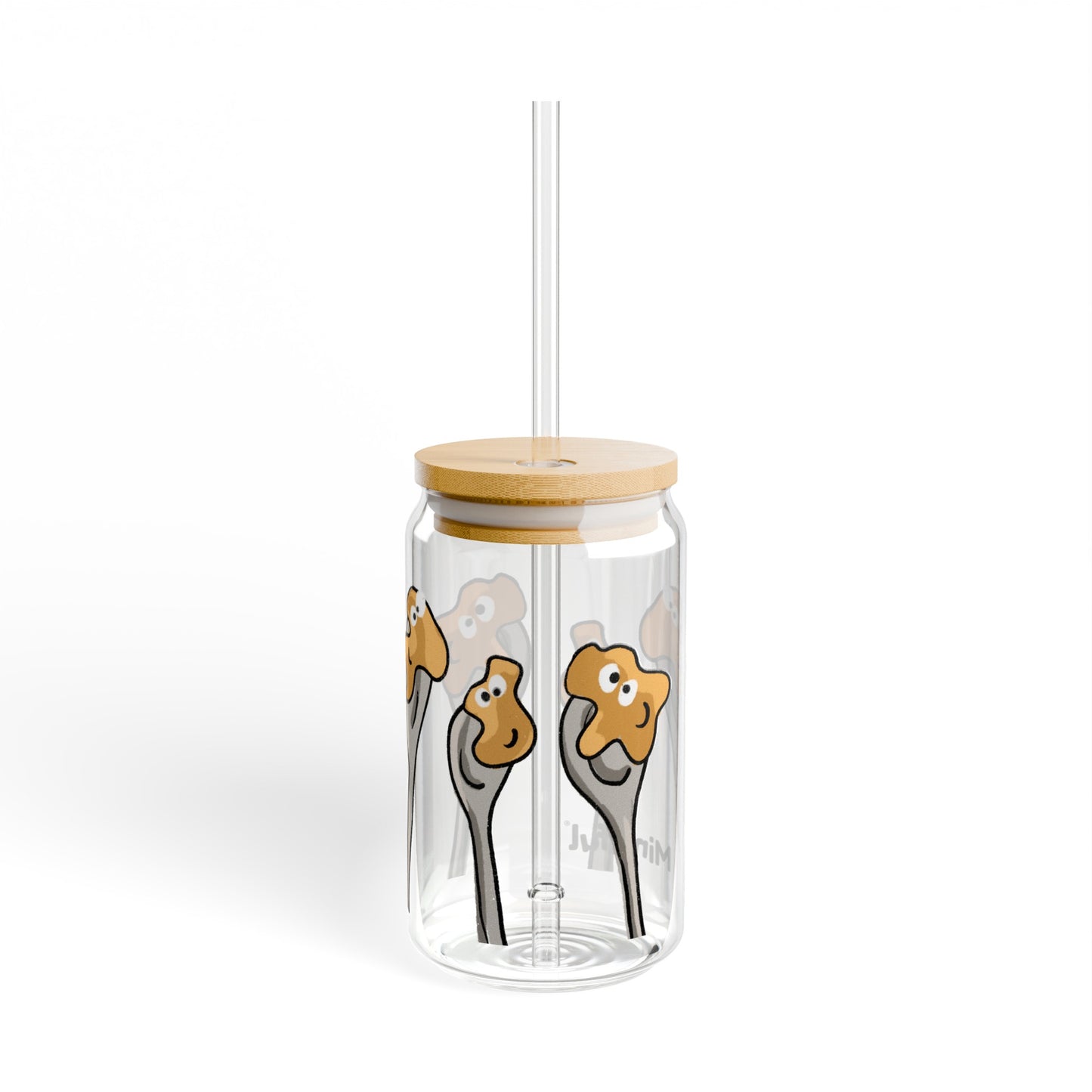 Silly Sippers GLASS with or w/o Straw, 16oz - Positive Peanut Butter