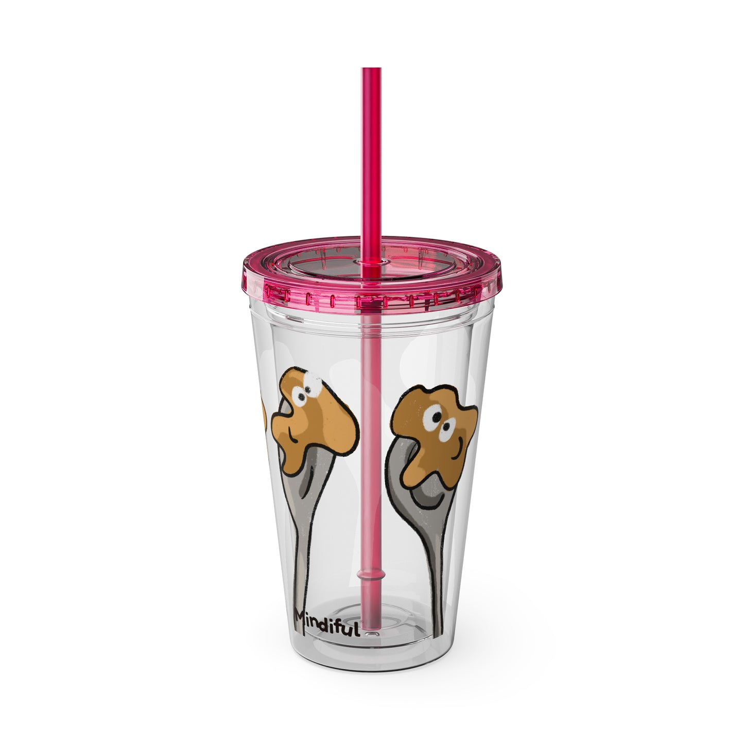 Silly Sippers BPA FREE ACRYLIC Tumbler with Straw, 16oz - Positive Peanut Butter