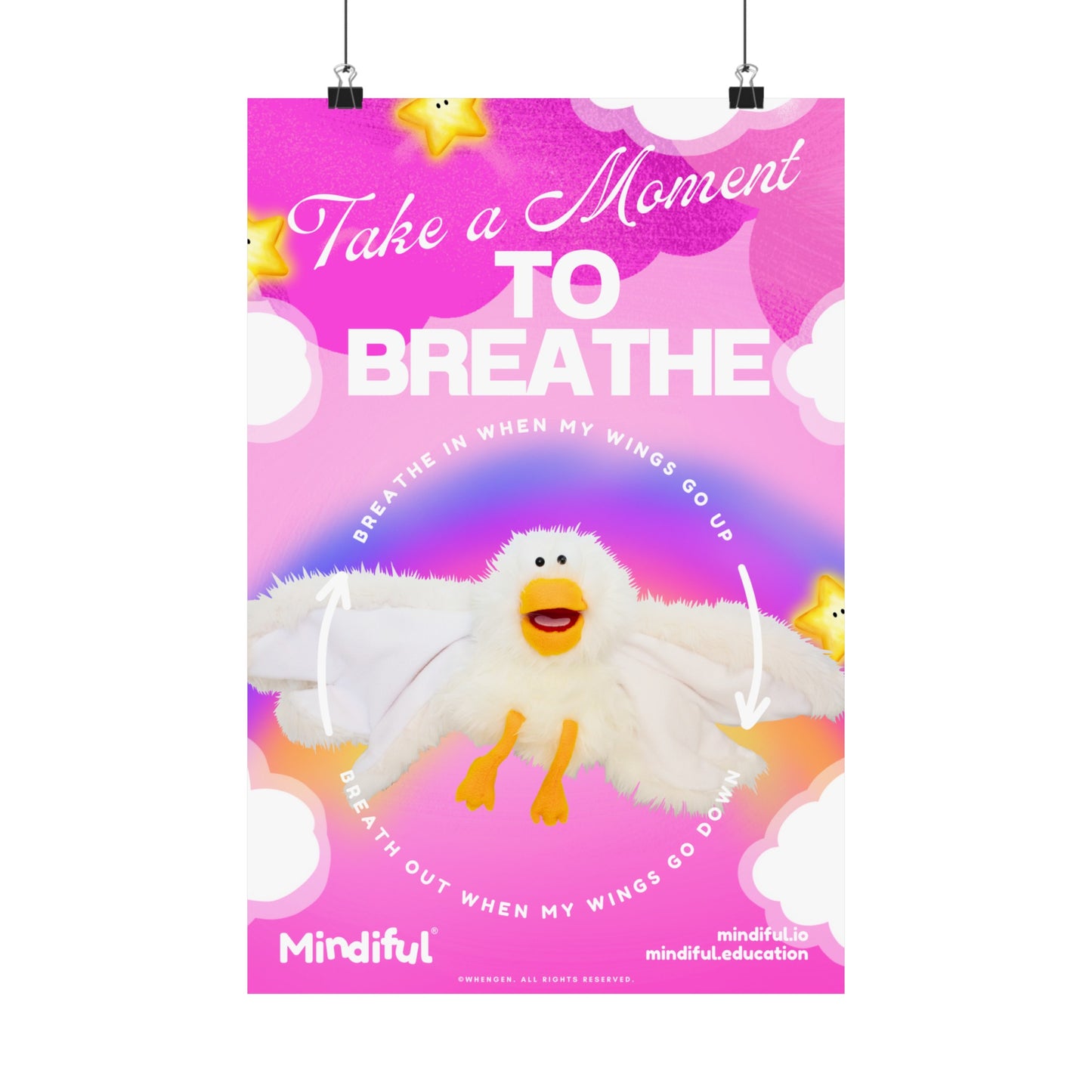 Mindiful® "Little Bird" Take a Moment to Breathe - Matte Vertical Poster