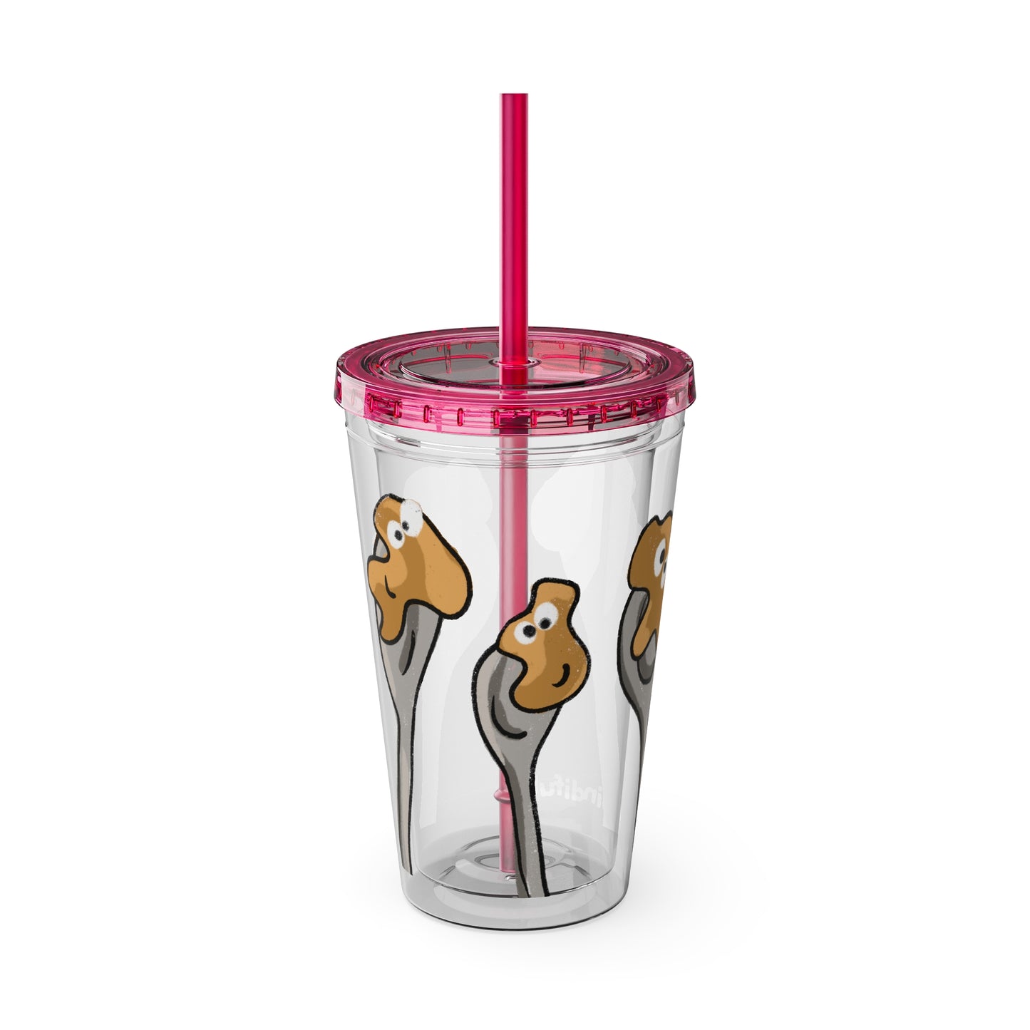 Silly Sippers BPA FREE ACRYLIC Tumbler with Straw, 16oz - Positive Peanut Butter