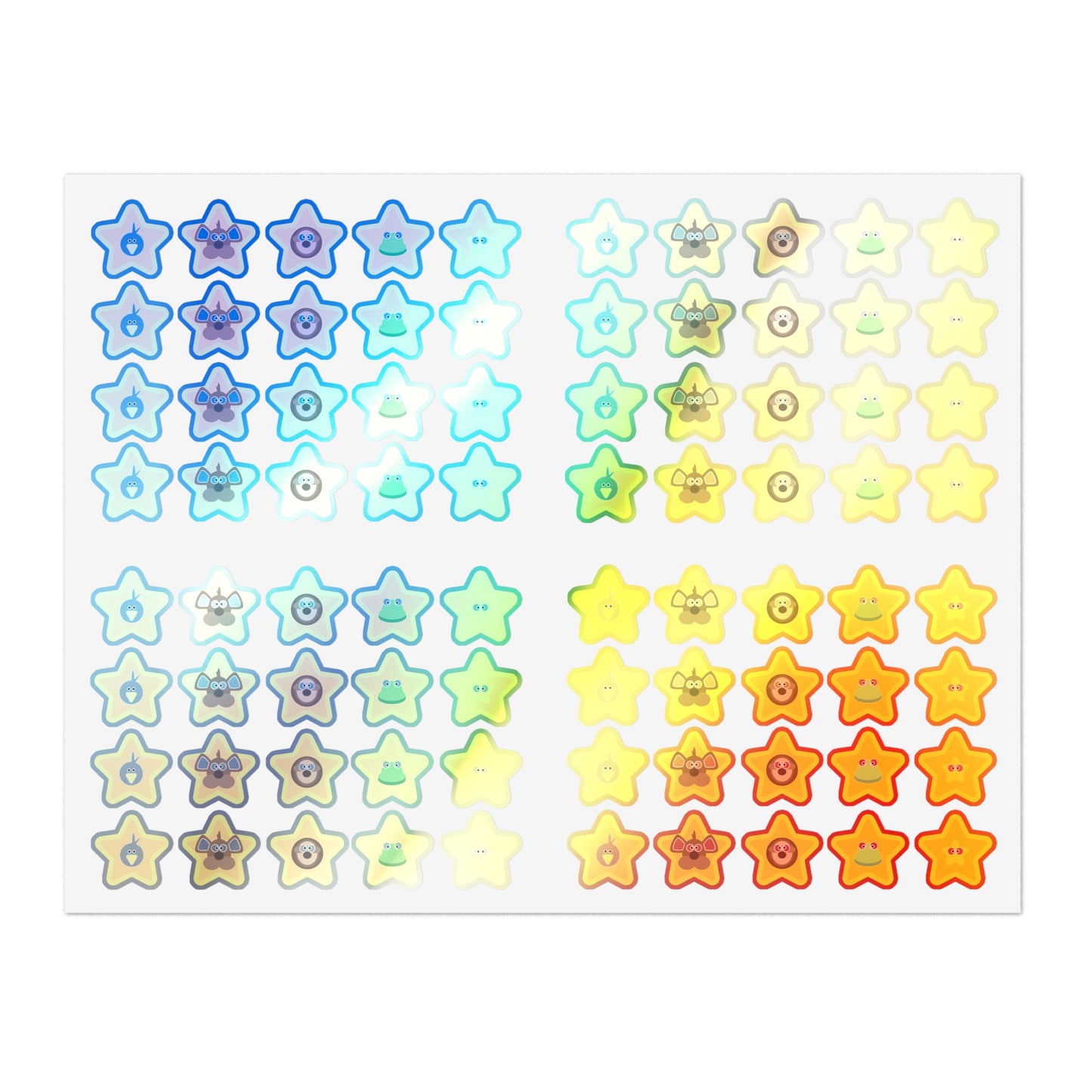 5 Lesson Mindiful® Friends HOLOGRAPHIC Star Stickers - 1 Sheet