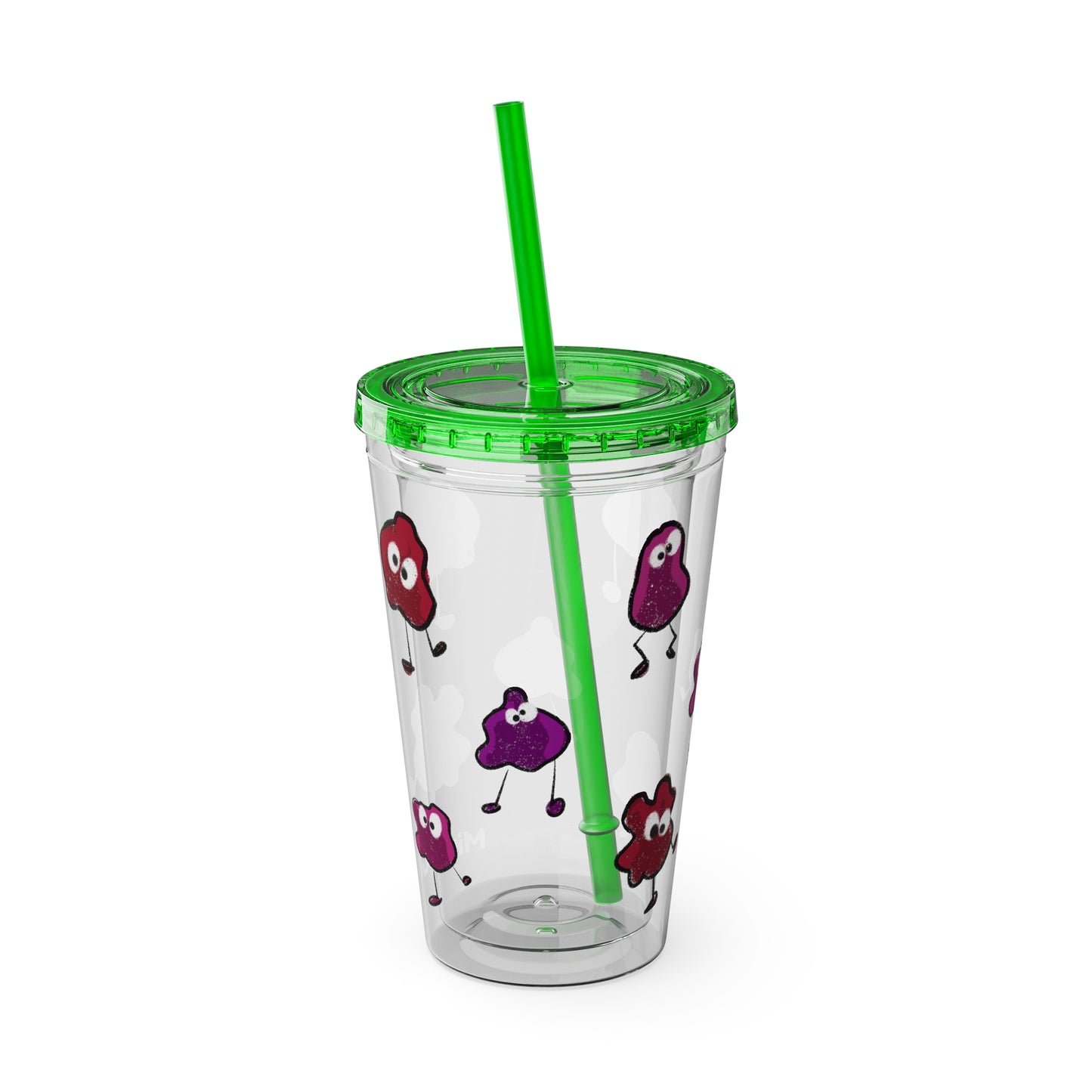 Silly Sippers BPA FREE ACRYLIC Tumbler with Straw, 16oz - Groovy Grapes