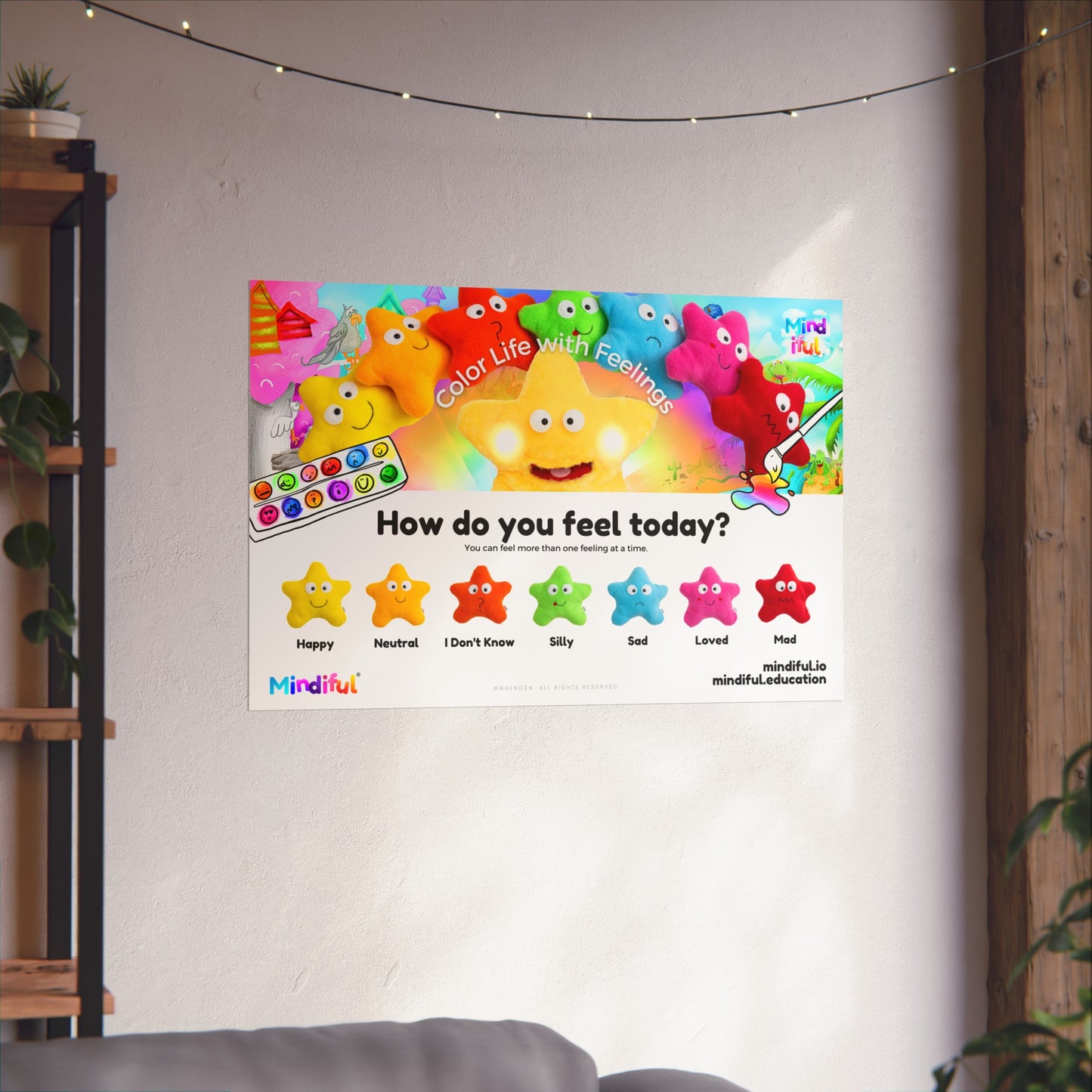 Mindiful® "How Do You Feel Today?" Colorful - Matte Horizontal Poster