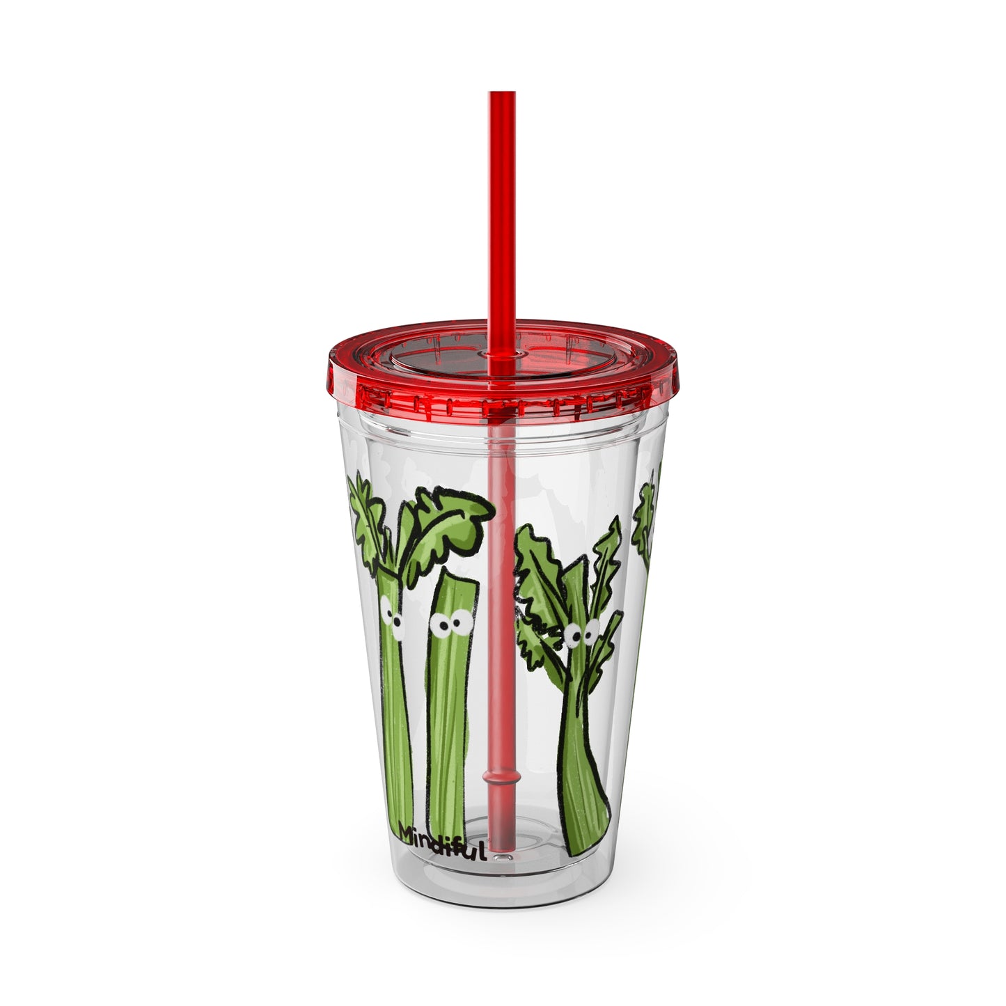 Silly Sippers BPA FREE ACRYLIC Tumbler with Straw, 16oz - Charming Celery