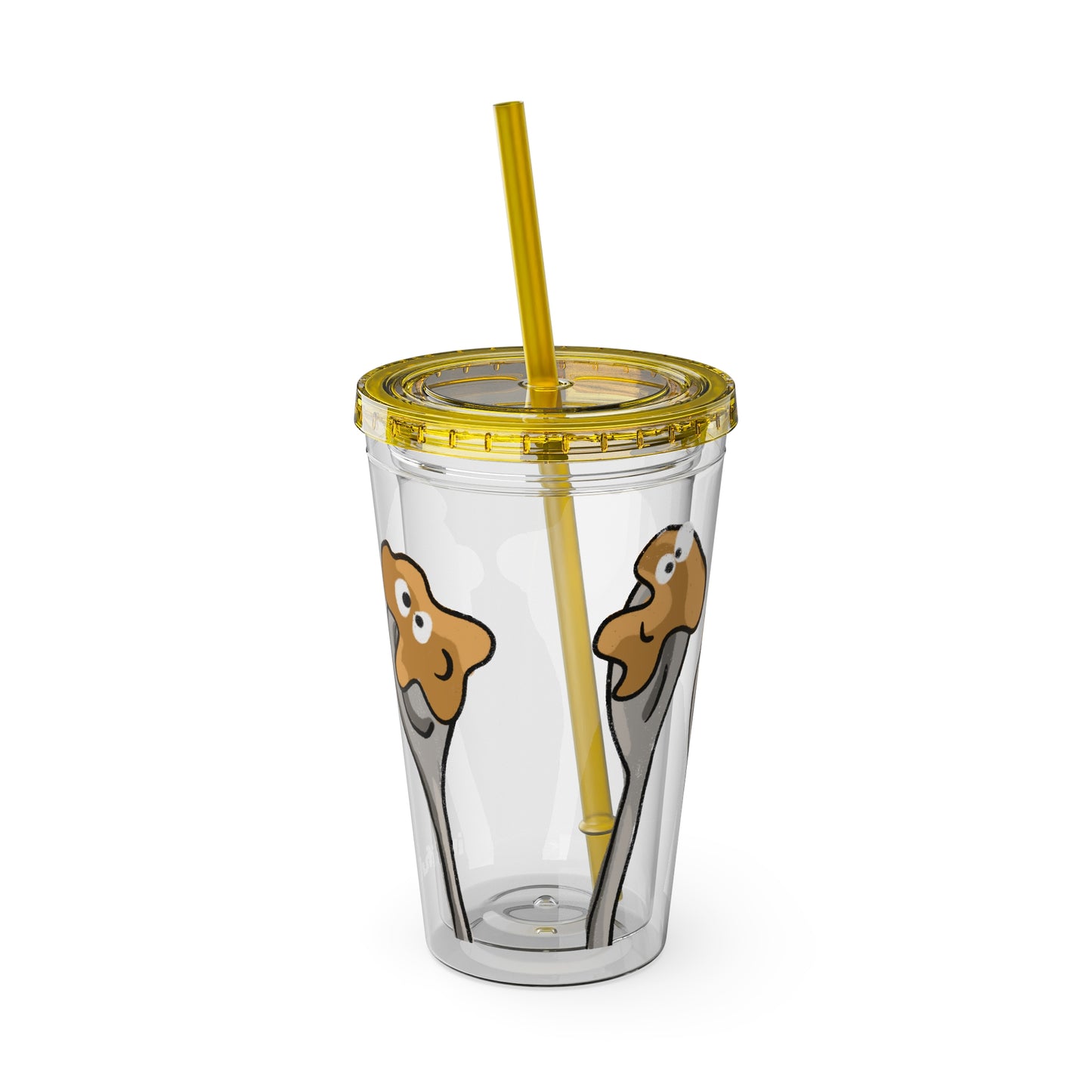 Silly Sippers BPA FREE ACRYLIC Tumbler with Straw, 16oz - Positive Peanut Butter