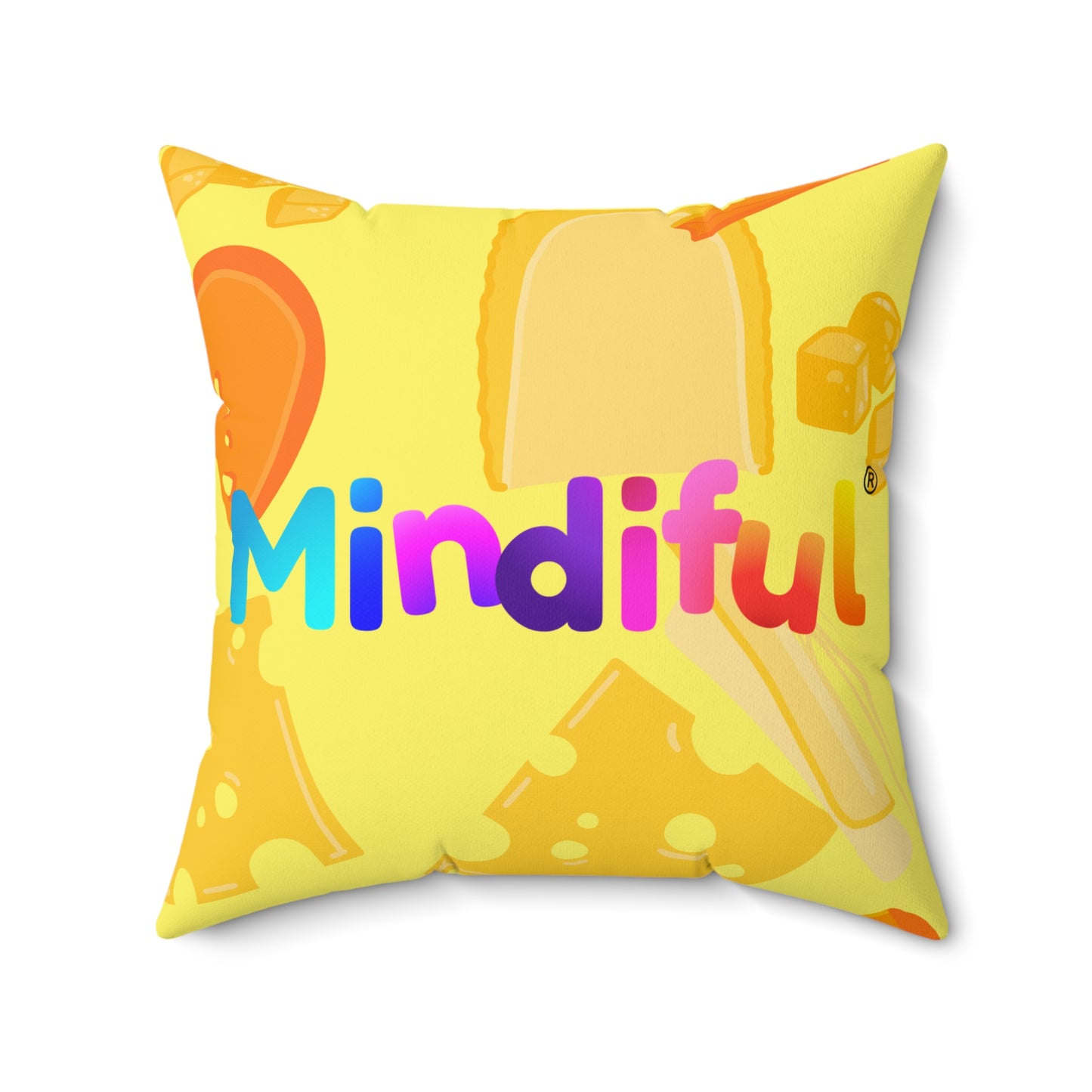 Mindiful® "Cheesy Snorey" Square Pillow