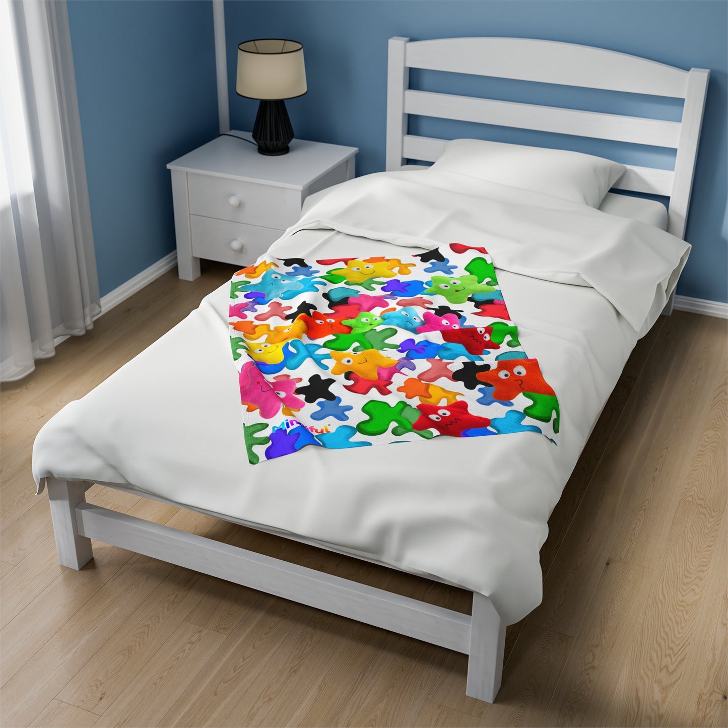 Mindiful® "Splatter Paint Starling" Velveteen Plush Snuggle Blanket