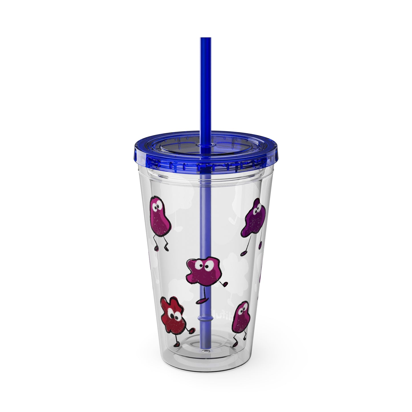 Silly Sippers BPA FREE ACRYLIC Tumbler with Straw, 16oz - Groovy Grapes