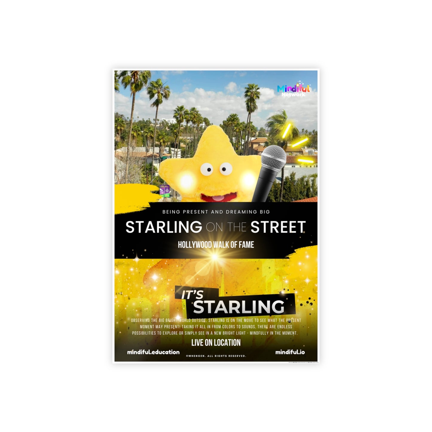 Mindiful® "Starling on the Street" GLOSSY Poster