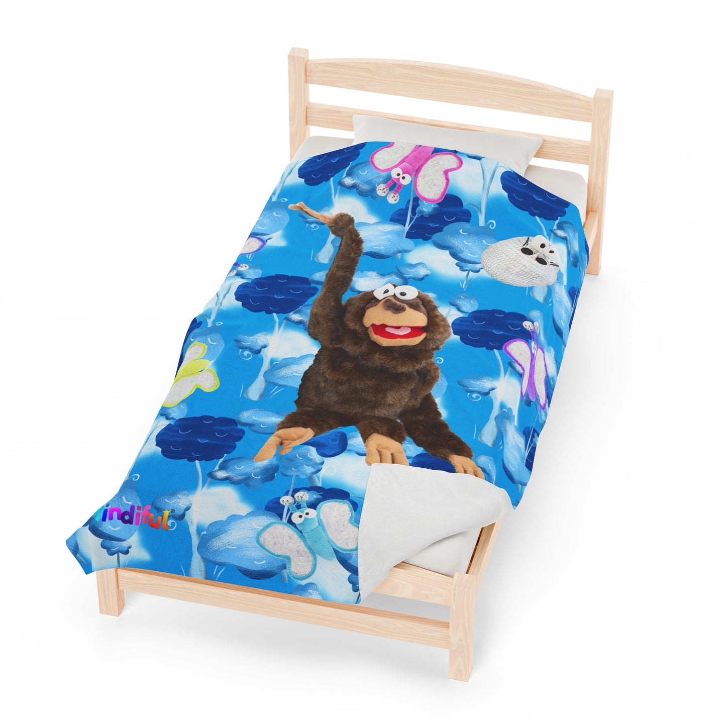 Mindiful® "Cloudy with a Chance of Steve" Velveteen Plush Snuggle Blanket