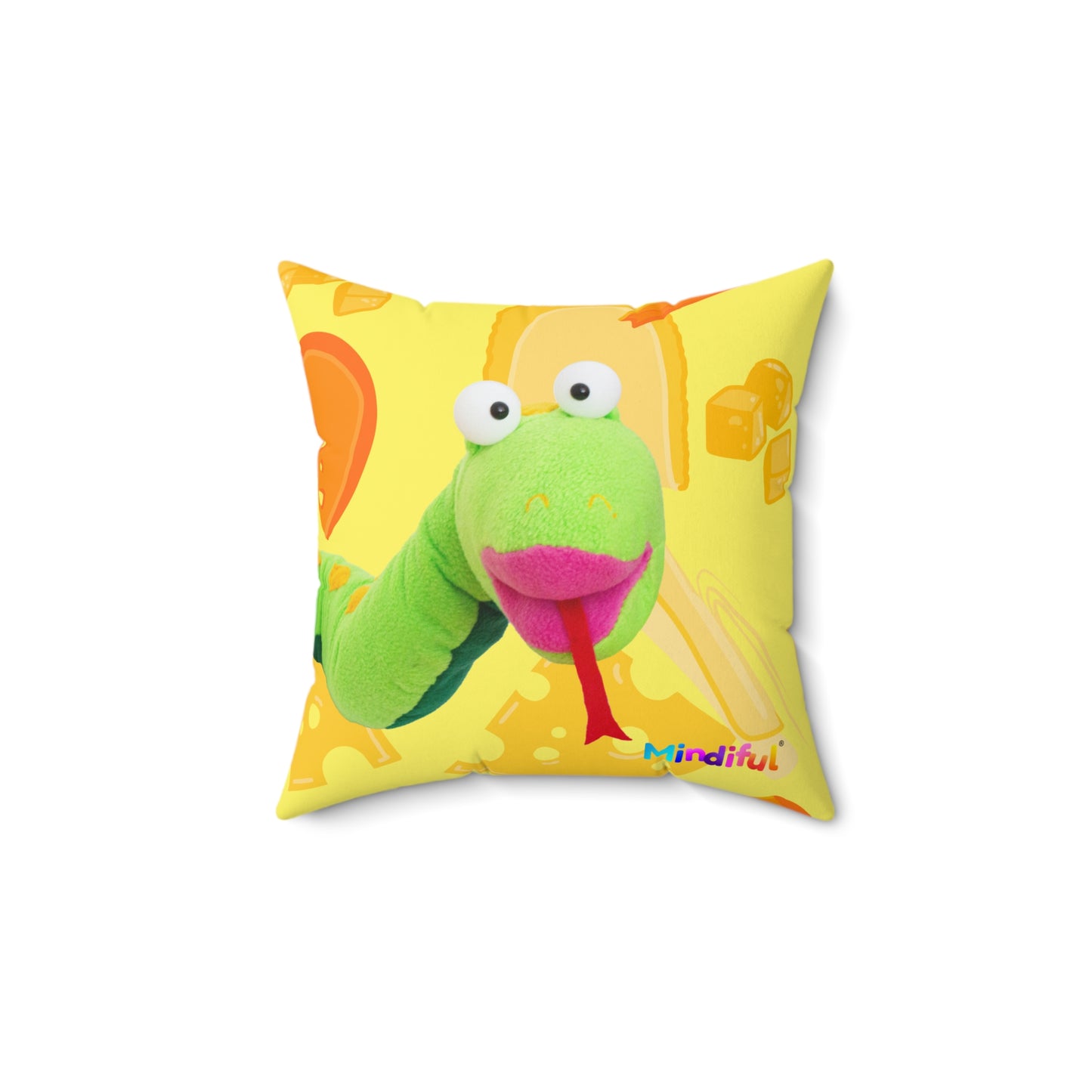 Mindiful® "Cheesy Snorey" Square Pillow