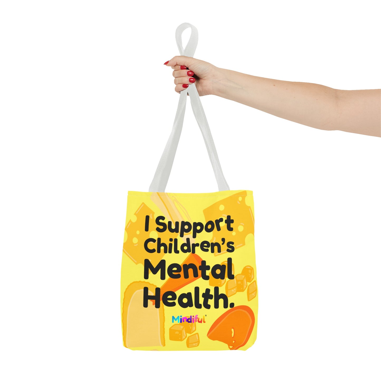 Mindiful® "I Support Children's Mental Health" Snorey Cheese Tote Bag