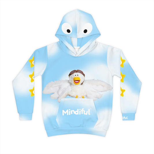 Breathing Break with Little Bird - Fluffy Skies - Children's Hoodie