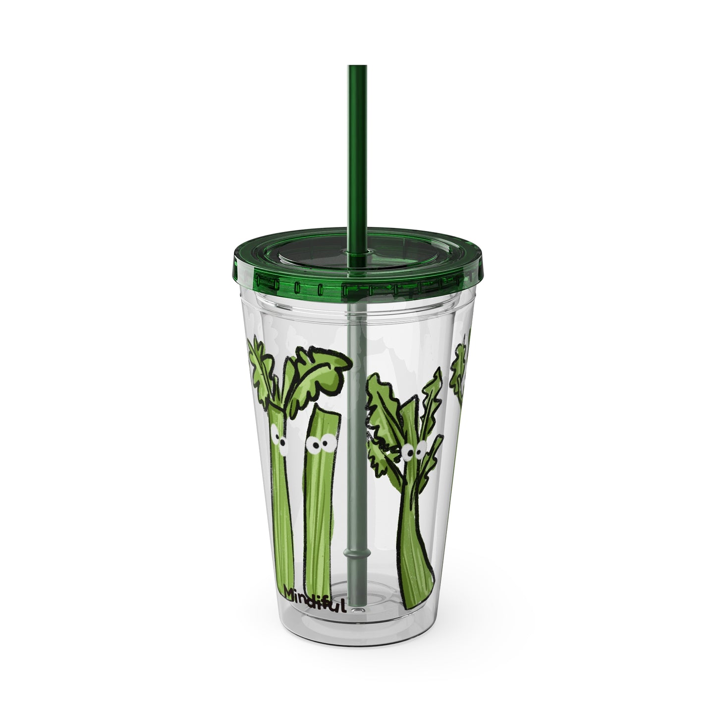 Silly Sippers BPA FREE ACRYLIC Tumbler with Straw, 16oz - Charming Celery