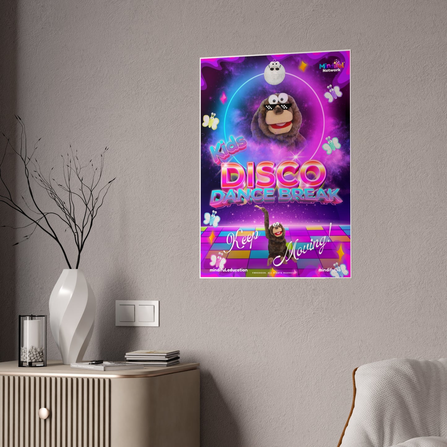 Mindiful® "Kids Disco Dance Break" GLOSSY Poster