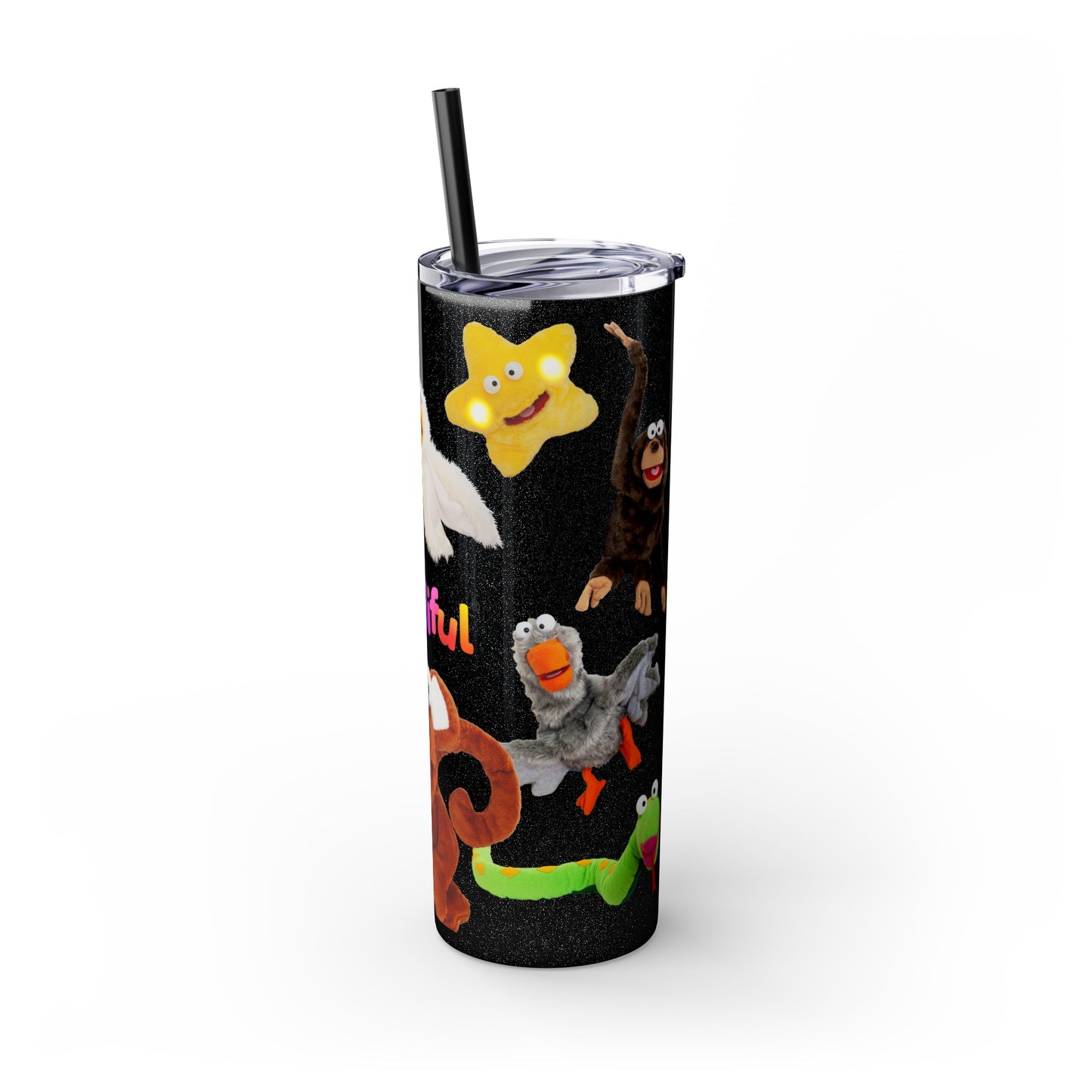 Mindiful® Friends Support Black Tumbler with Straw, 20oz