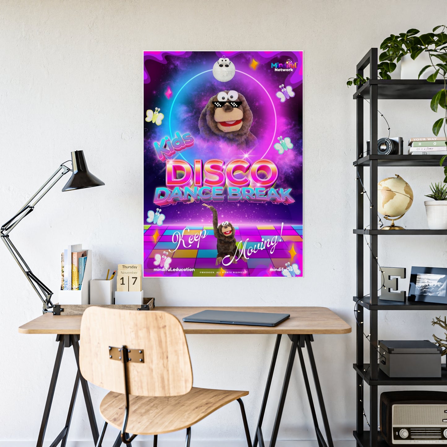 Mindiful® "Kids Disco Dance Break" GLOSSY Poster