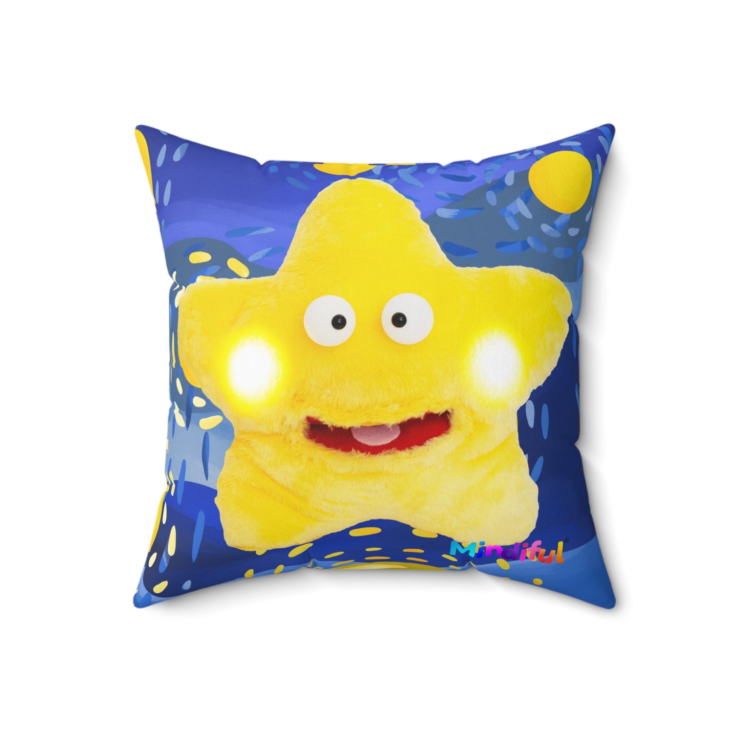 Mindiful® "Starry Starry Starling" Square Pillow