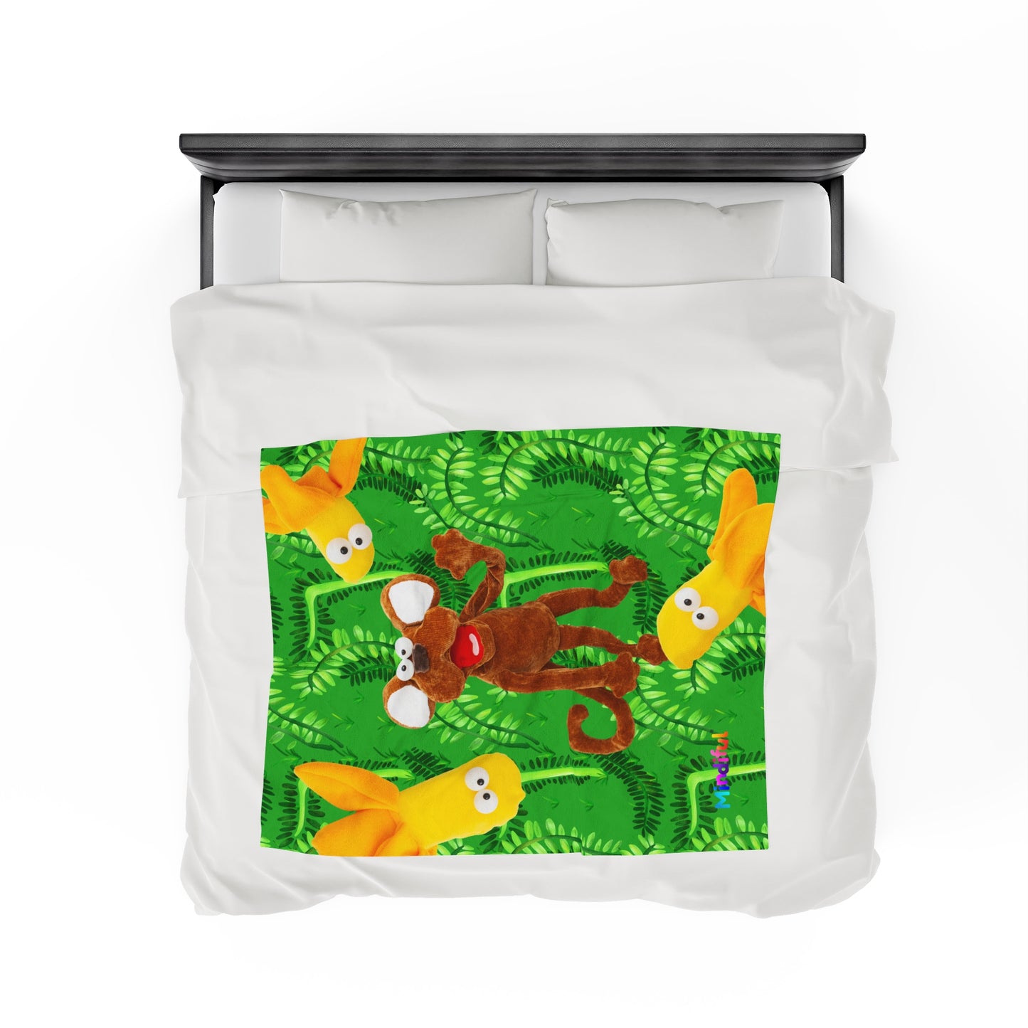 Mindiful® "Marty Jungle Party" Velveteen Plush Snuggle Blanket