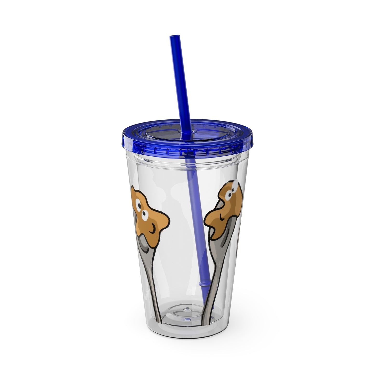 Silly Sippers BPA FREE ACRYLIC Tumbler with Straw, 16oz - Positive Peanut Butter