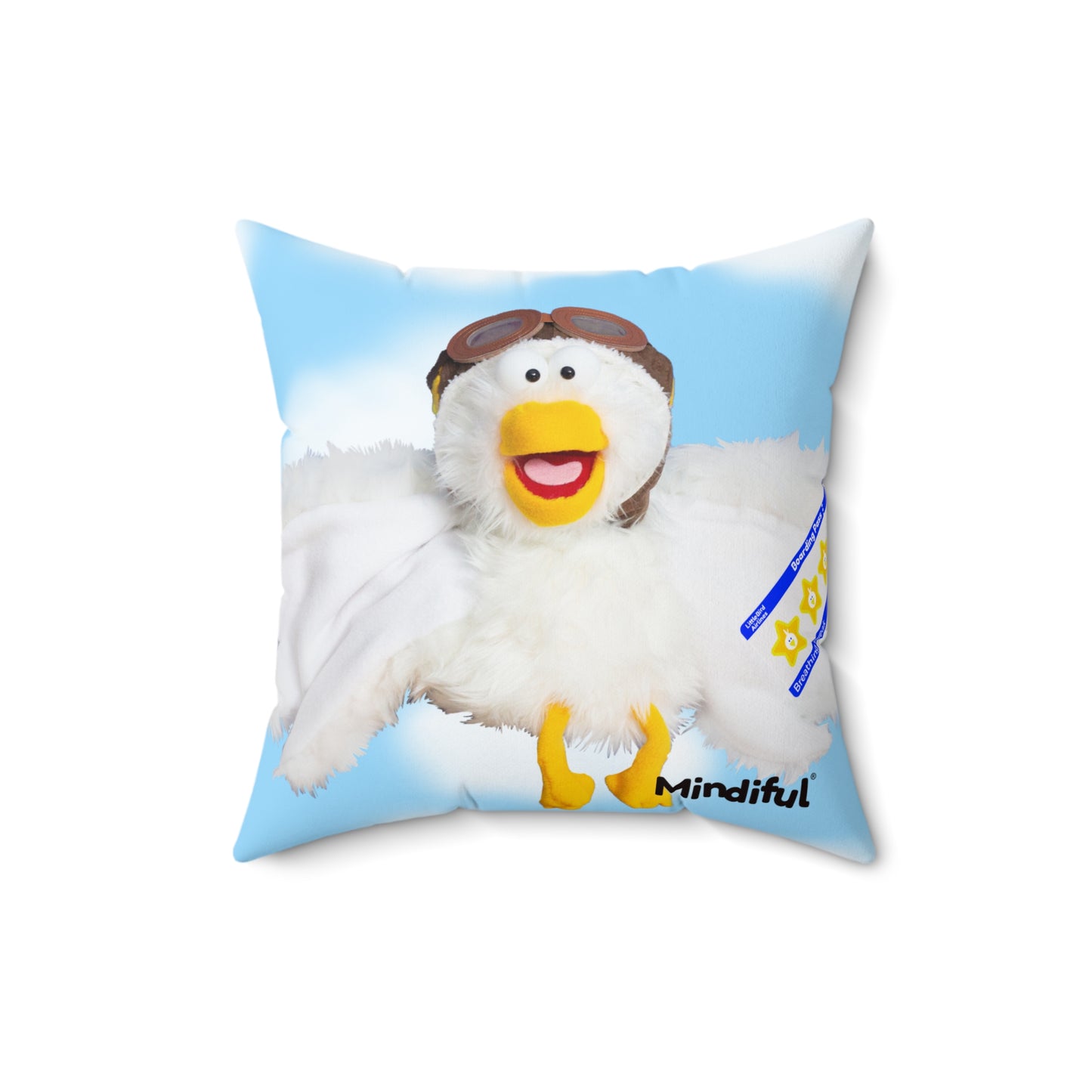 Mindiful® "Breathing Break with Little Bird" Square Pillow