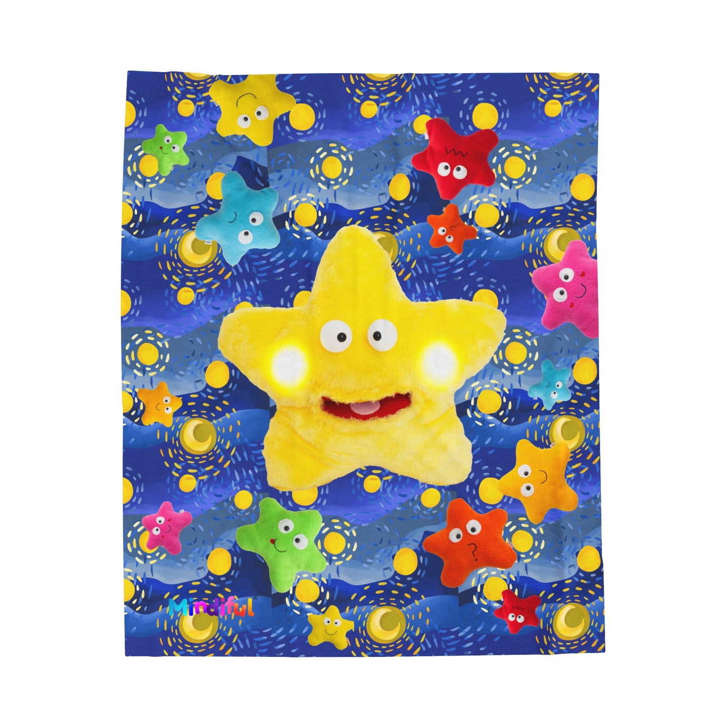 Mindiful® "Starry Starry Starling" Velveteen Plush Snuggle Blanket