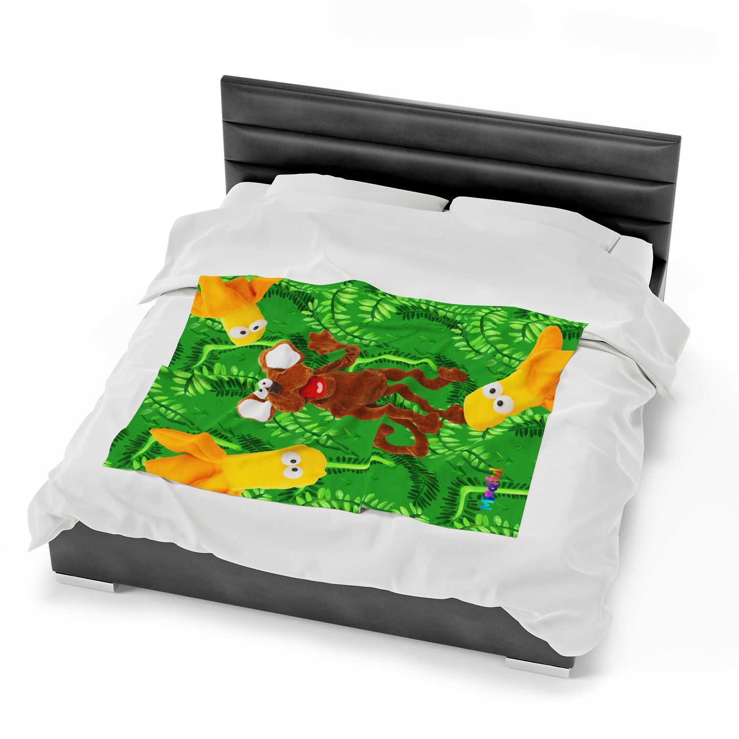 Mindiful® "Marty Jungle Party" Velveteen Plush Snuggle Blanket