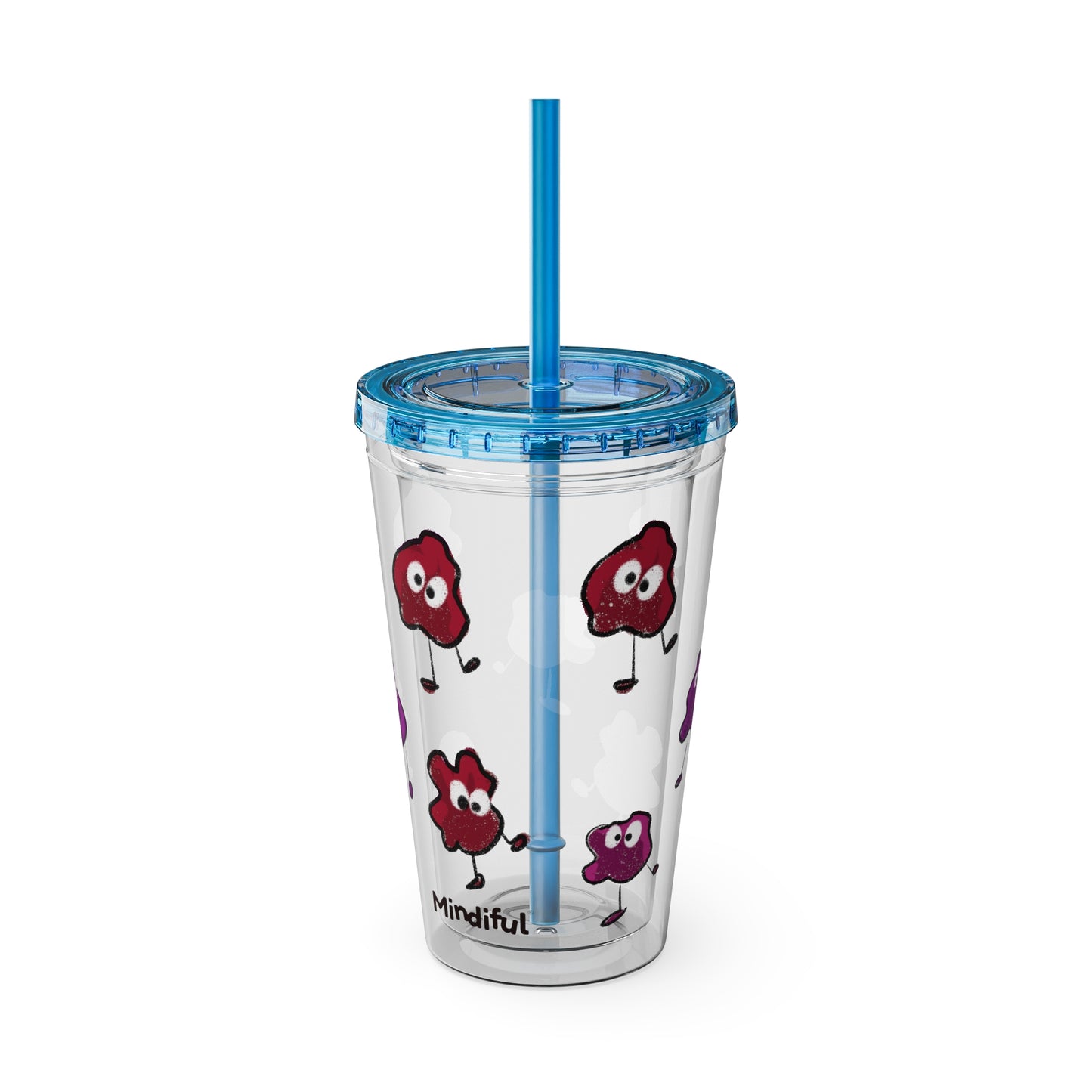 Silly Sippers BPA FREE ACRYLIC Tumbler with Straw, 16oz - Groovy Grapes