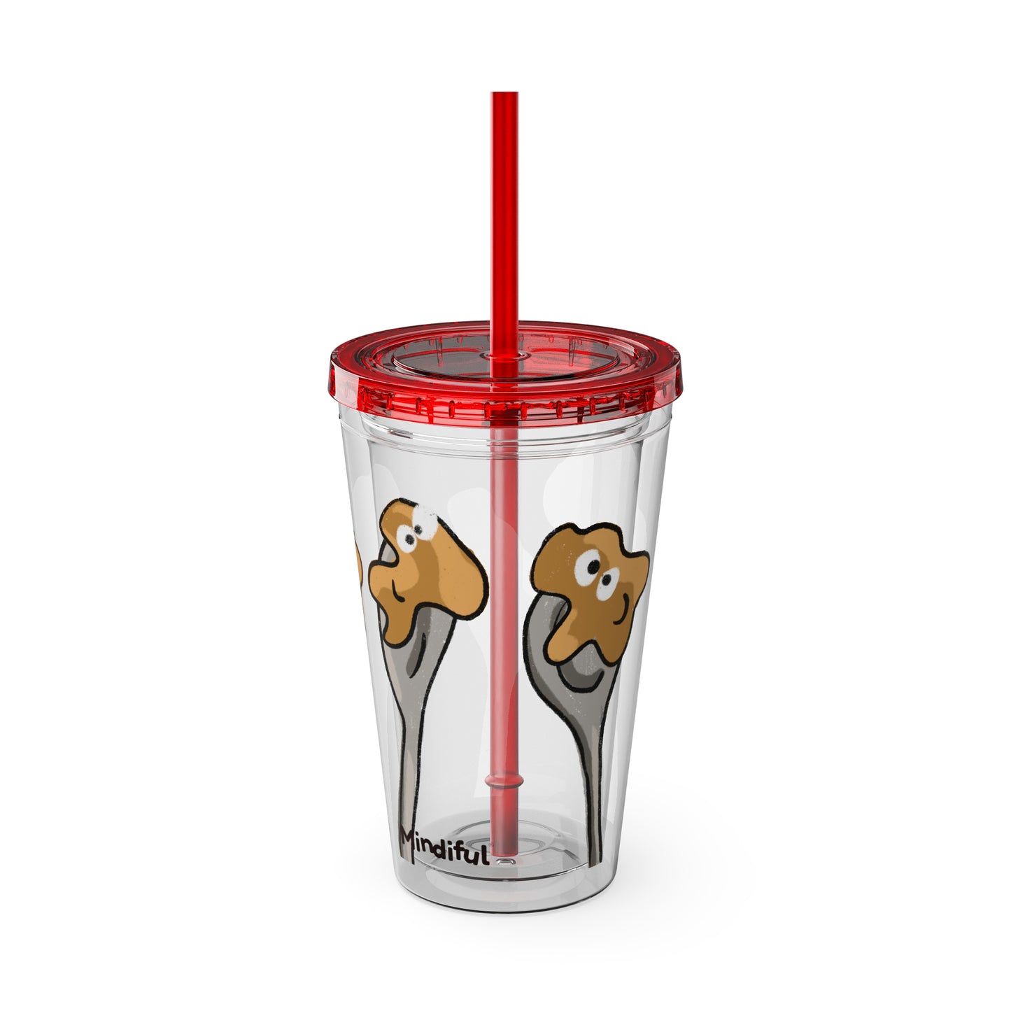 Silly Sippers BPA FREE ACRYLIC Tumbler with Straw, 16oz - Positive Peanut Butter