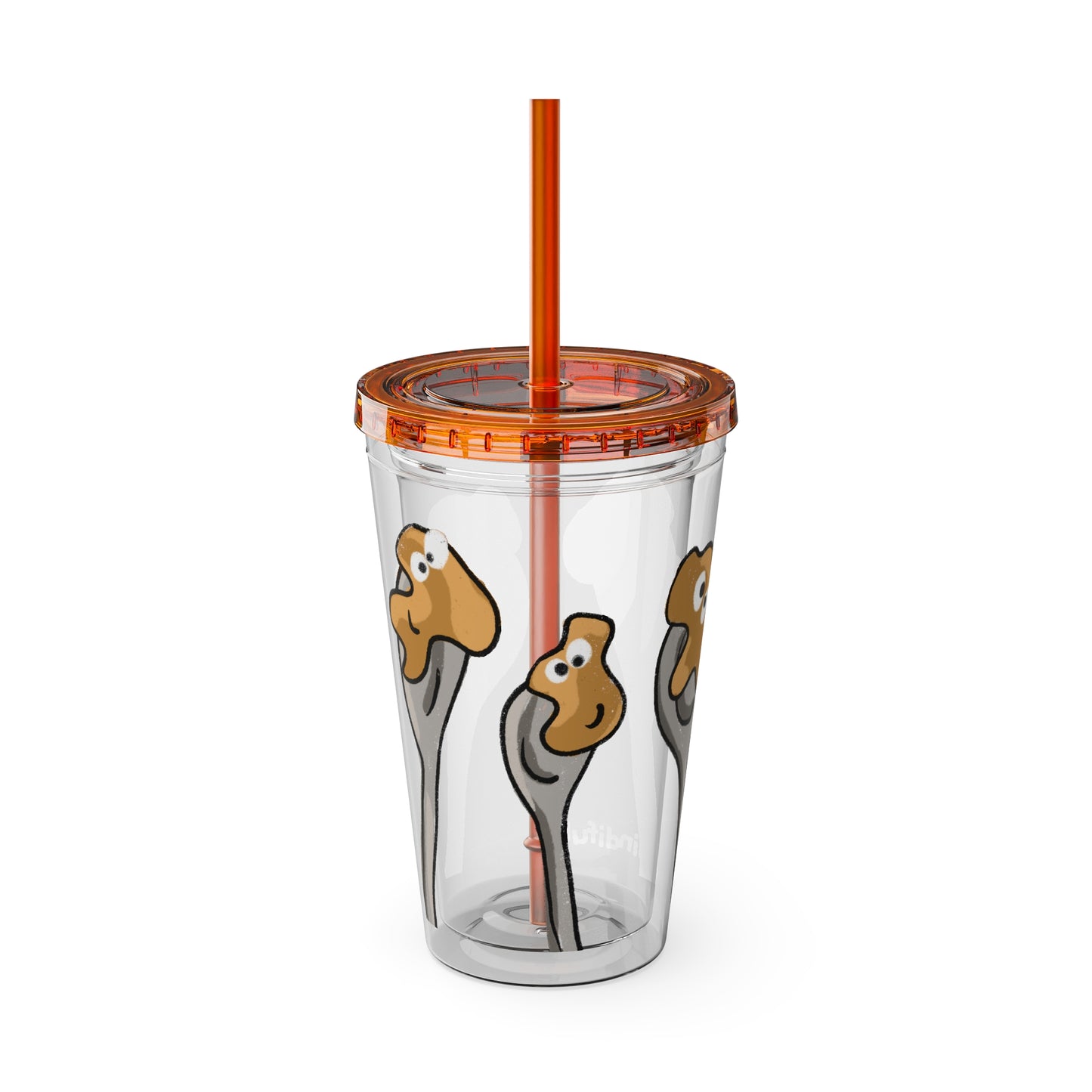 Silly Sippers BPA FREE ACRYLIC Tumbler with Straw, 16oz - Positive Peanut Butter