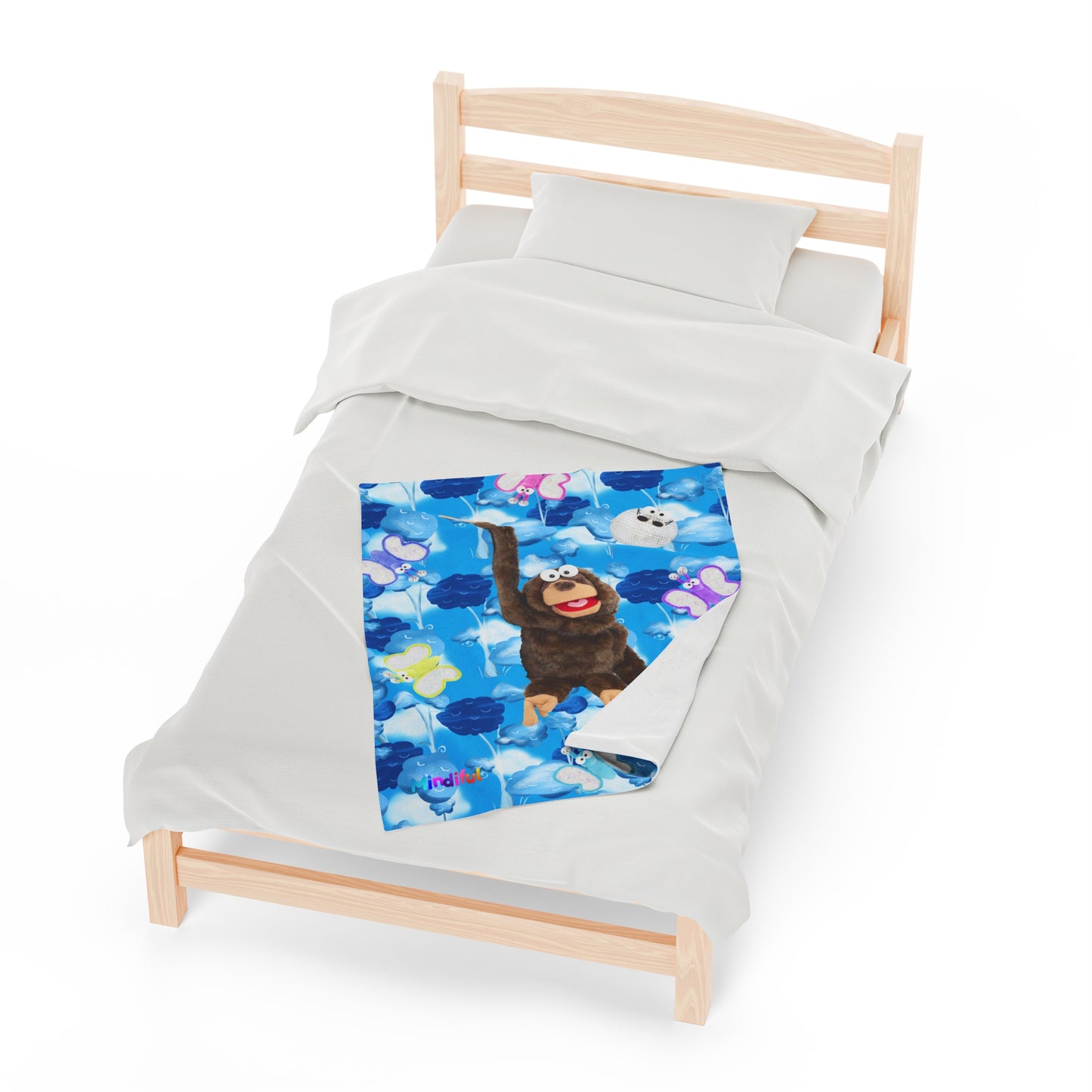 Mindiful® "Cloudy with a Chance of Steve" Velveteen Plush Snuggle Blanket