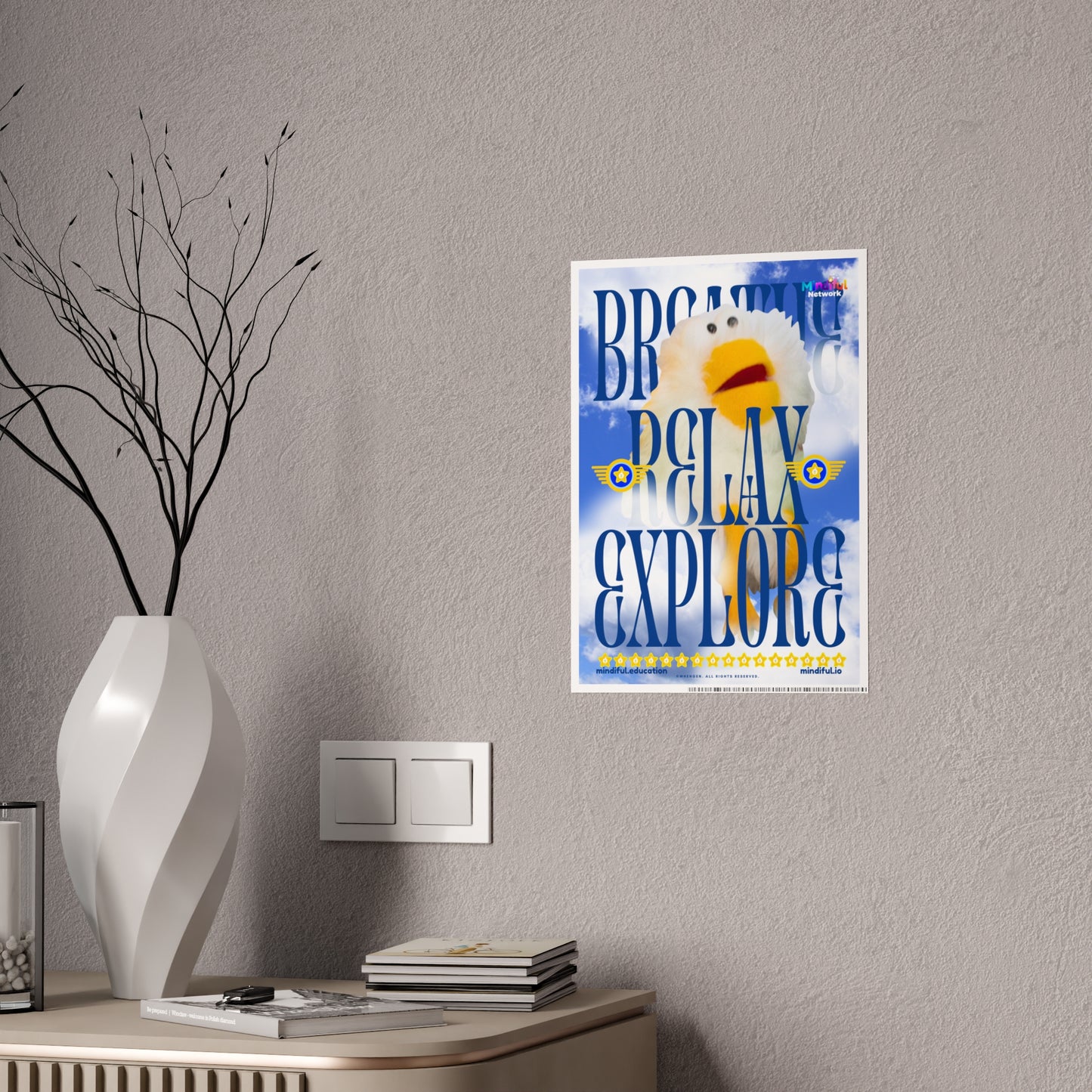 Mindiful® "Breathe Relax Explore" GLOSSY Poster