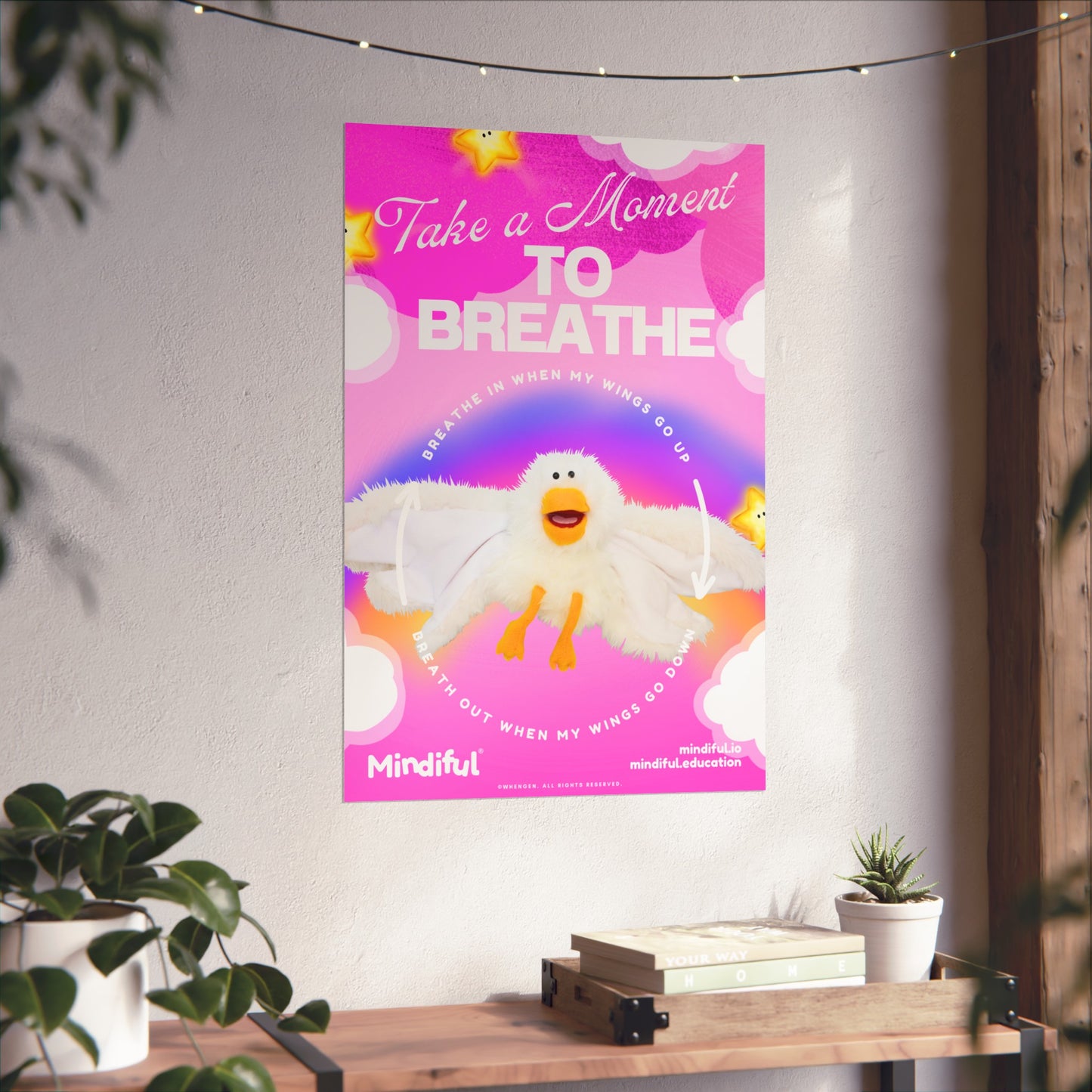 Mindiful® "Little Bird" Take a Moment to Breathe - Matte Vertical Poster