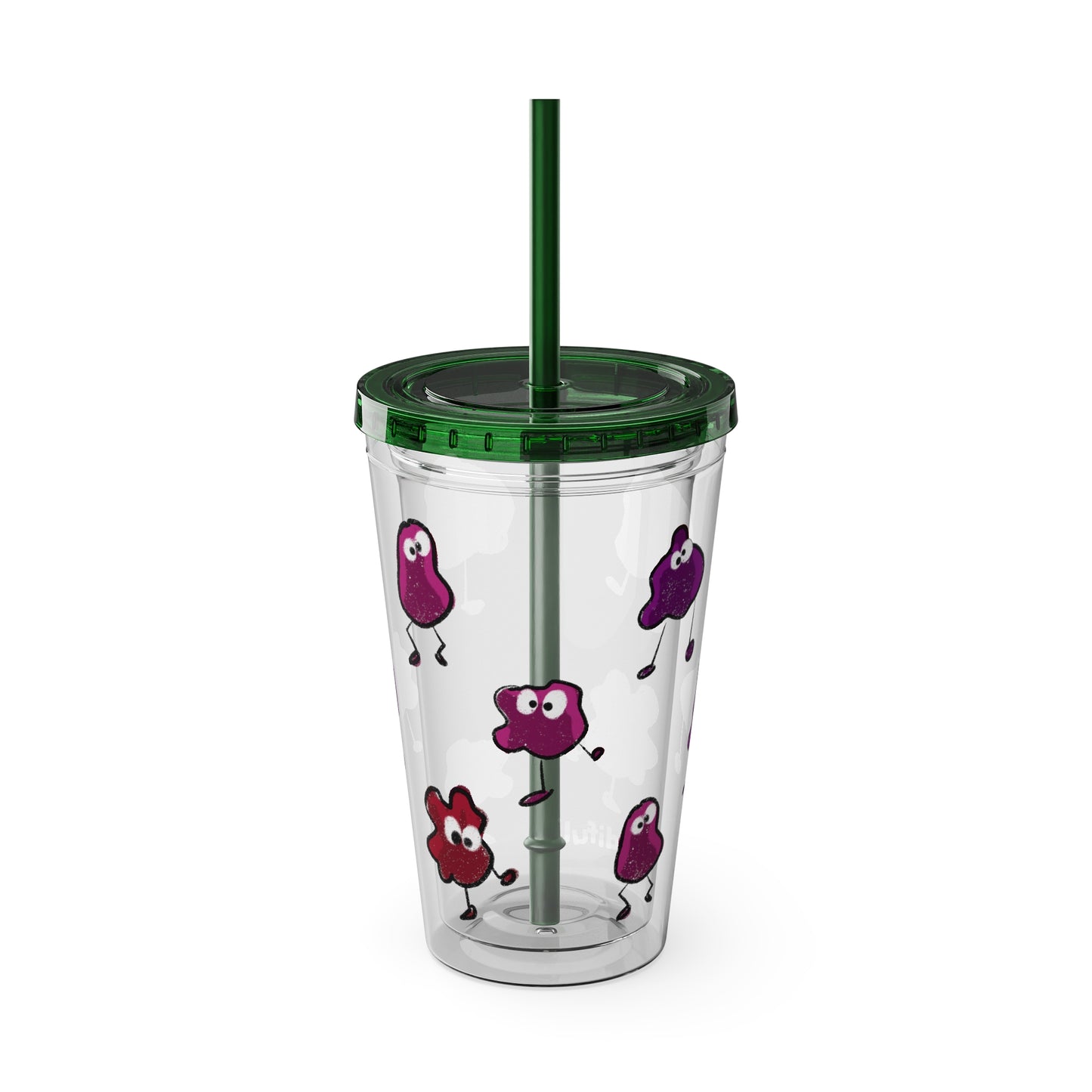 Silly Sippers BPA FREE ACRYLIC Tumbler with Straw, 16oz - Groovy Grapes