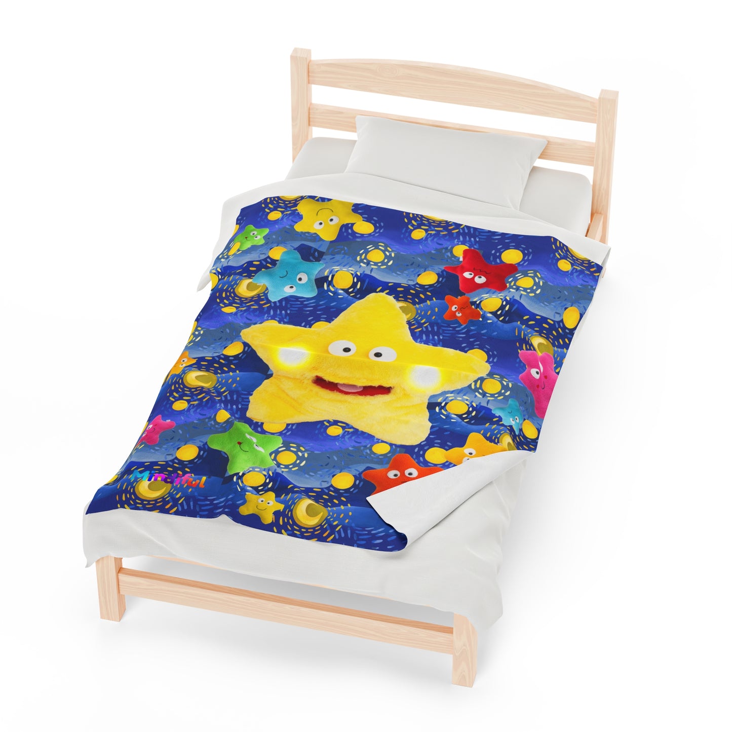 Mindiful® "Starry Starry Starling" Velveteen Plush Snuggle Blanket