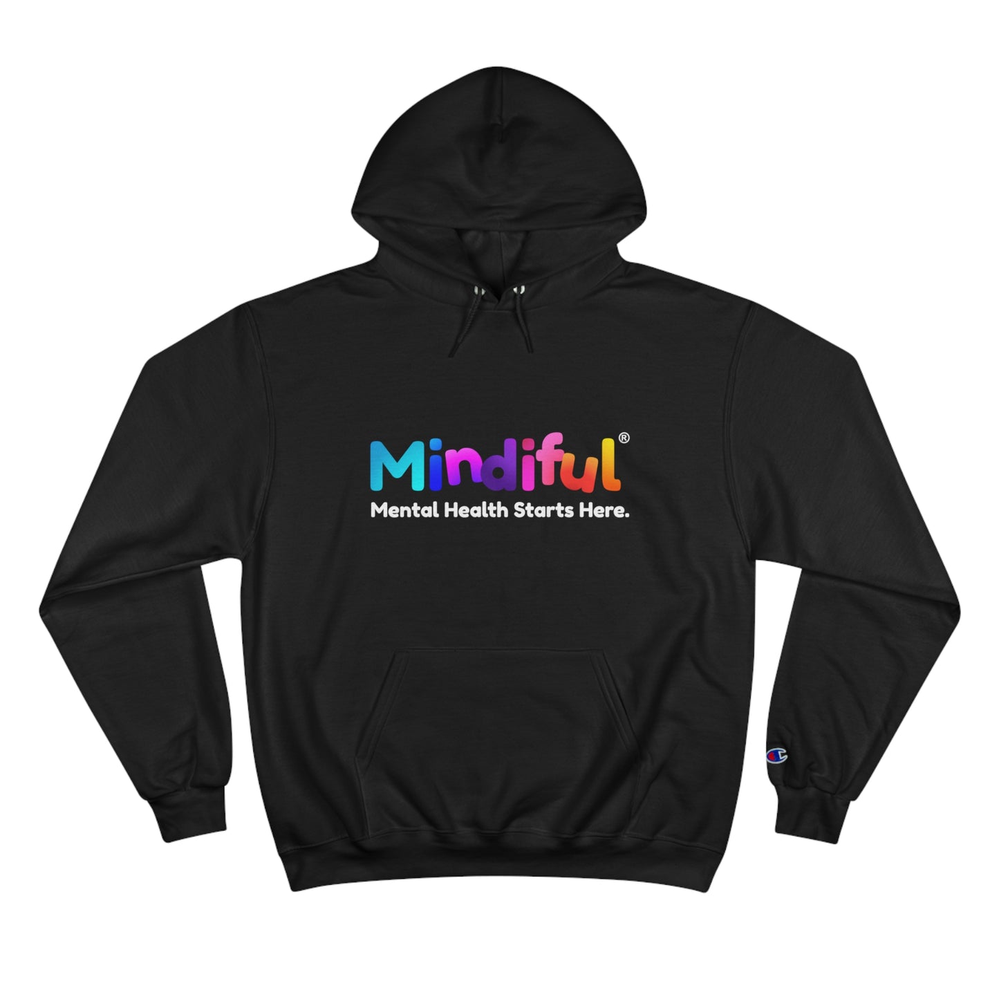 Mindiful® "I Support Children's Mental Health" Adult Champion Hoodie Black