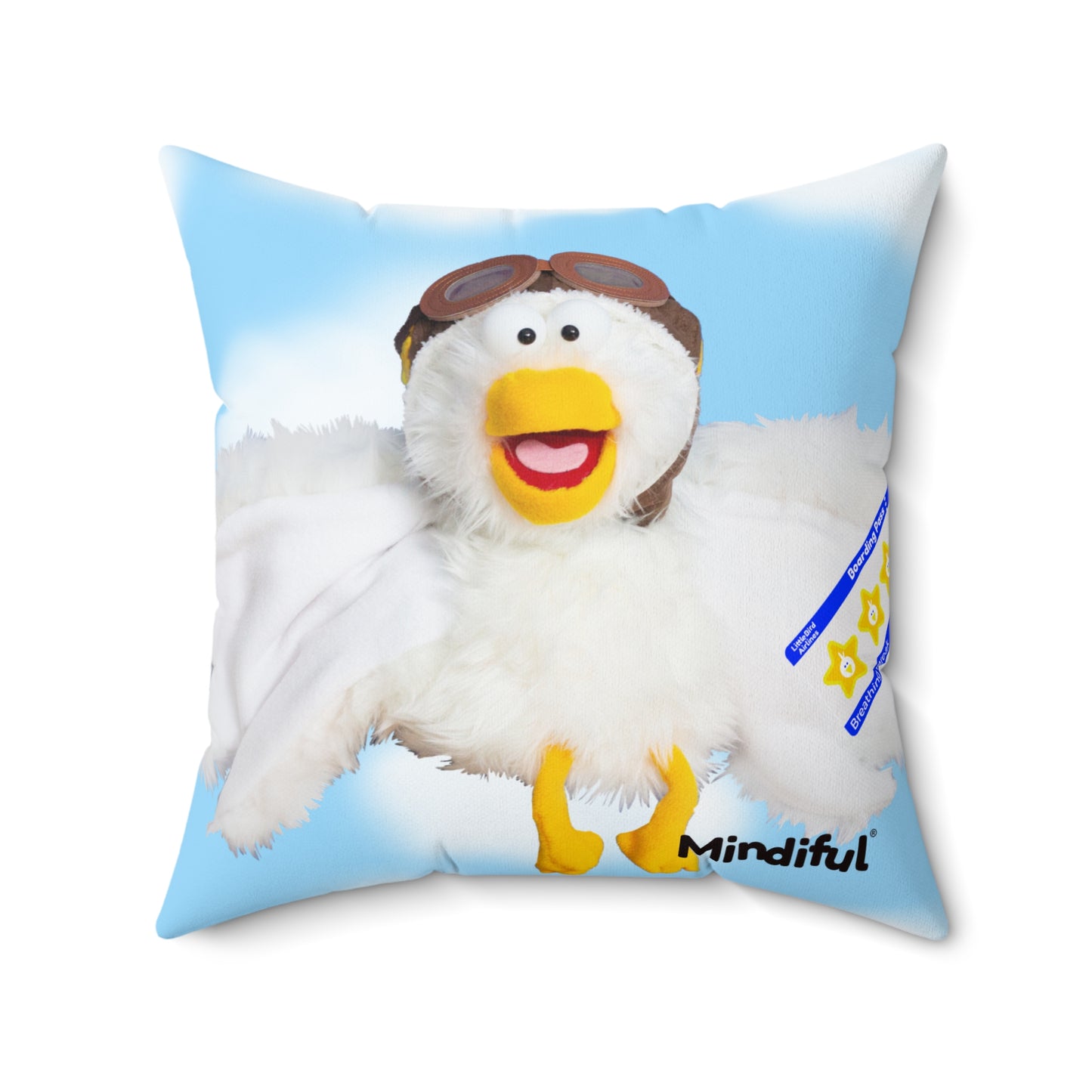 Mindiful® "Breathing Break with Little Bird" Square Pillow