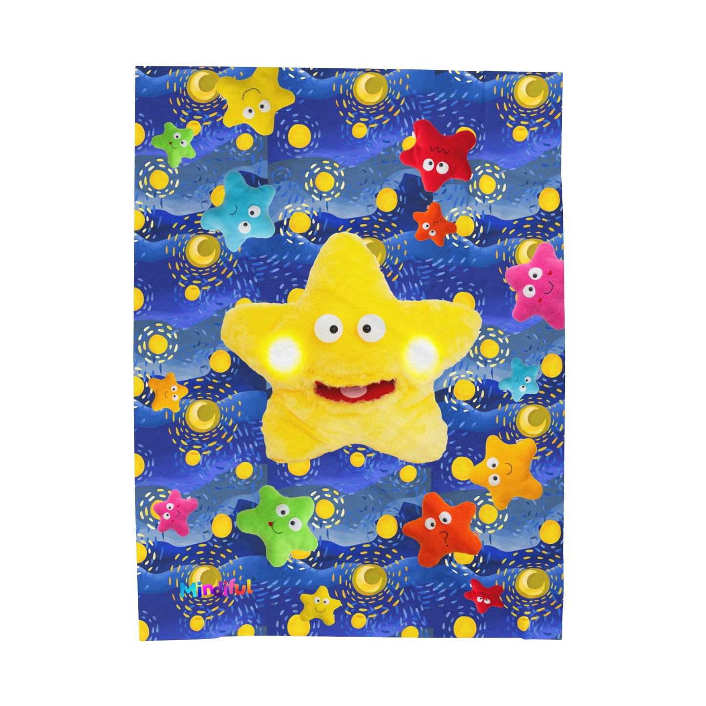 Mindiful® "Starry Starry Starling" Velveteen Plush Snuggle Blanket