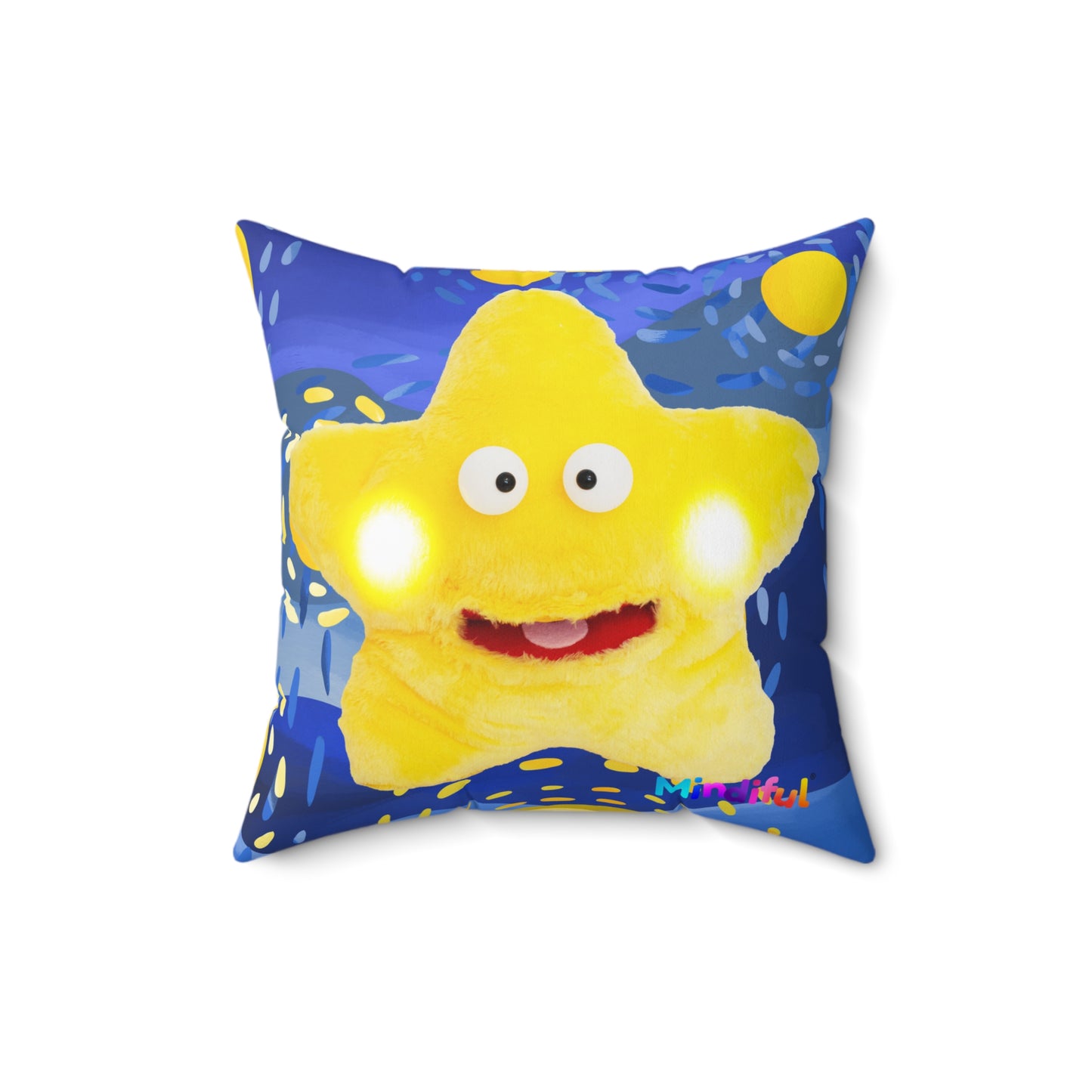 Mindiful® "Starry Starry Starling" Square Pillow