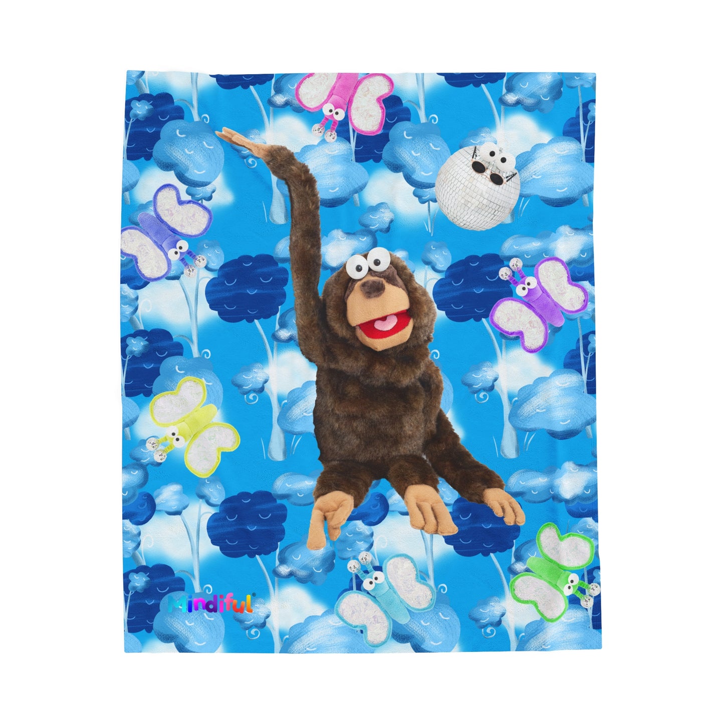 Mindiful® "Cloudy with a Chance of Steve" Velveteen Plush Snuggle Blanket