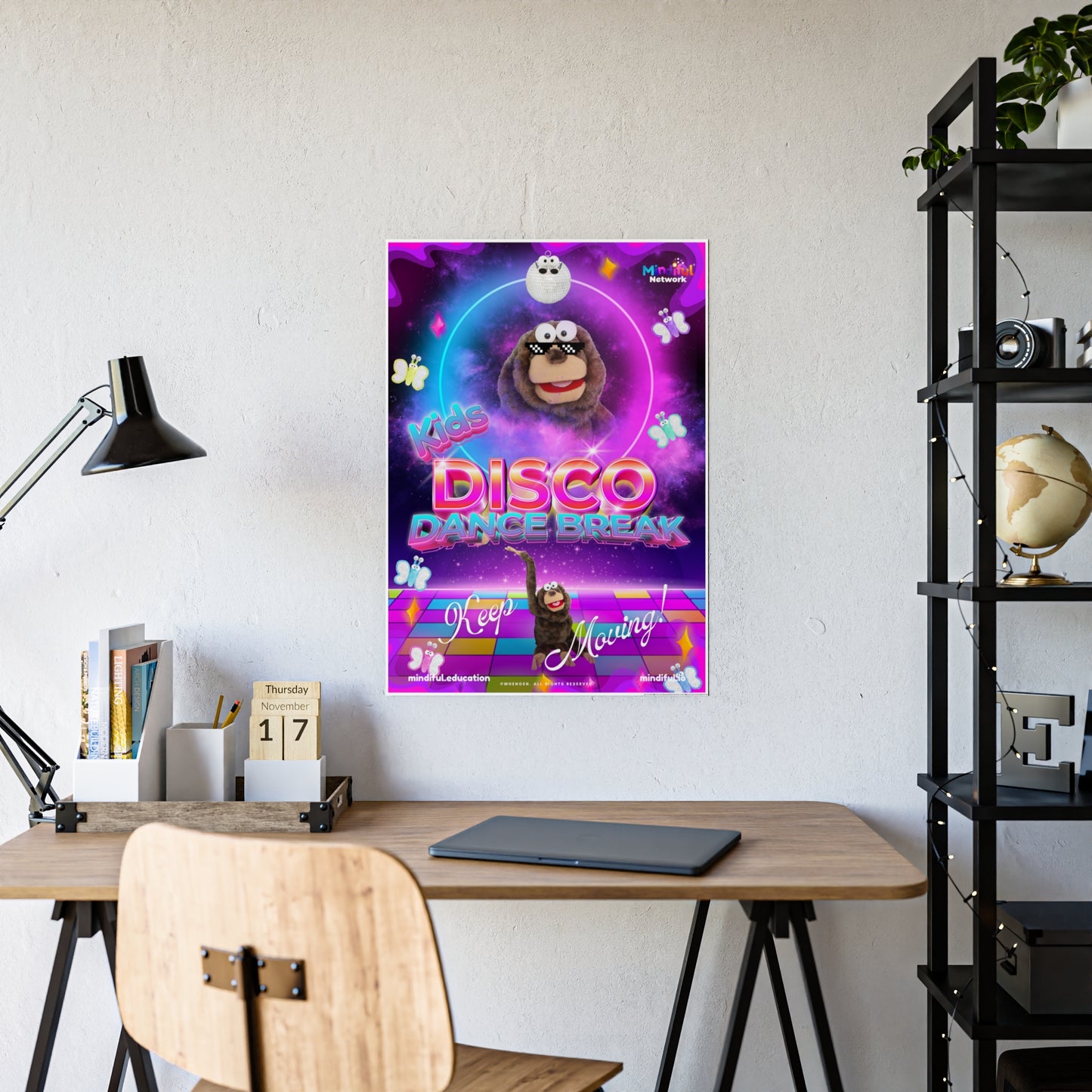 Mindiful® "Kids Disco Dance Break" GLOSSY Poster