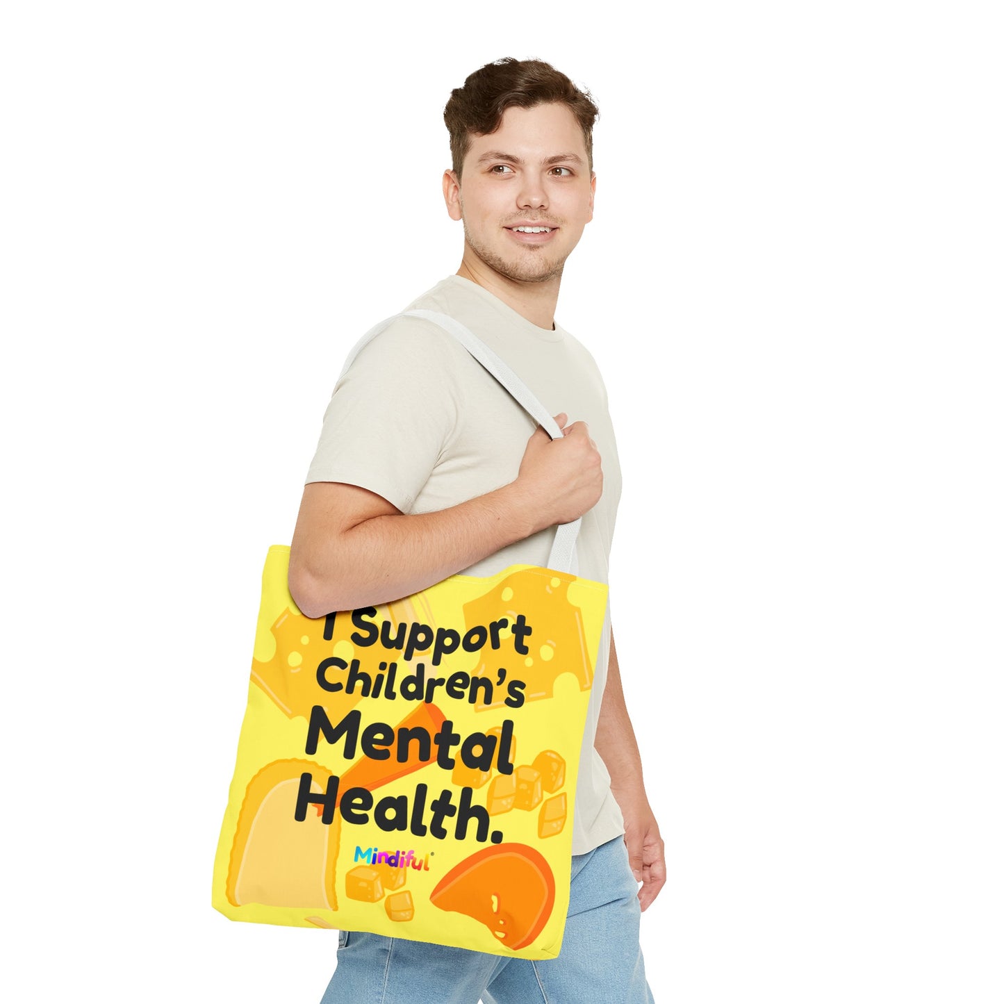 Mindiful® "I Support Children's Mental Health" Snorey Cheese Tote Bag