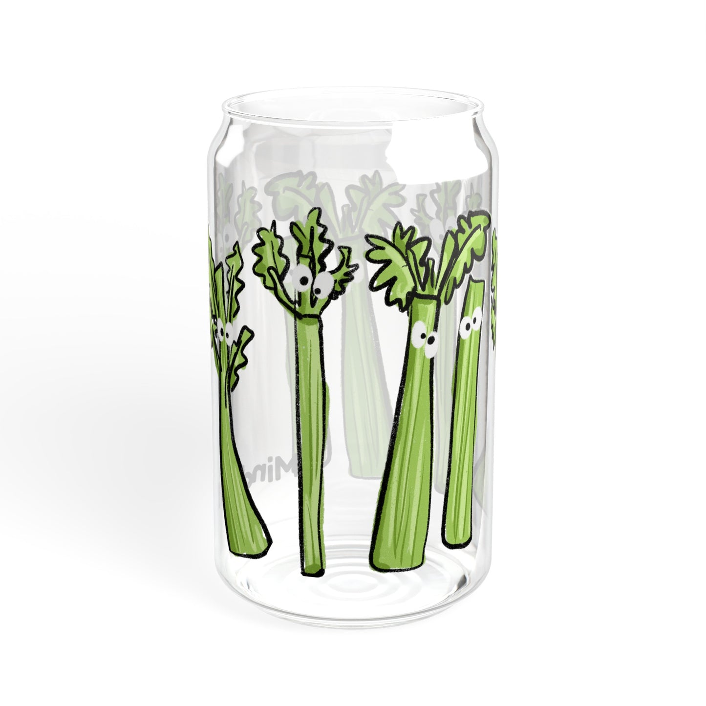 Silly Sippers GLASS with or w/o Straw, 16oz - Charming Celery