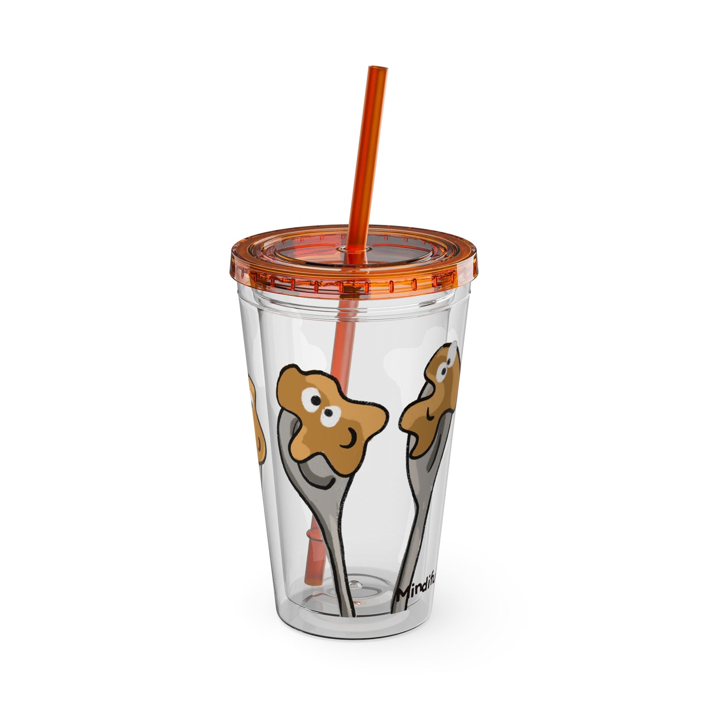 Silly Sippers BPA FREE ACRYLIC Tumbler with Straw, 16oz - Positive Peanut Butter