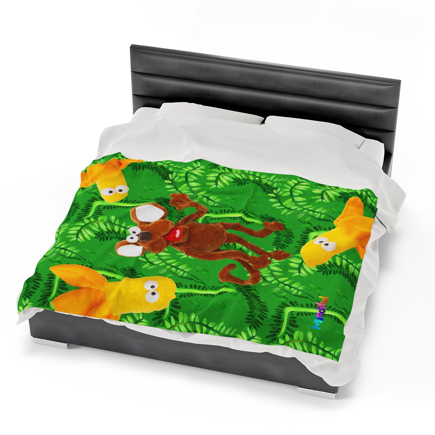 Mindiful® "Marty Jungle Party" Velveteen Plush Snuggle Blanket