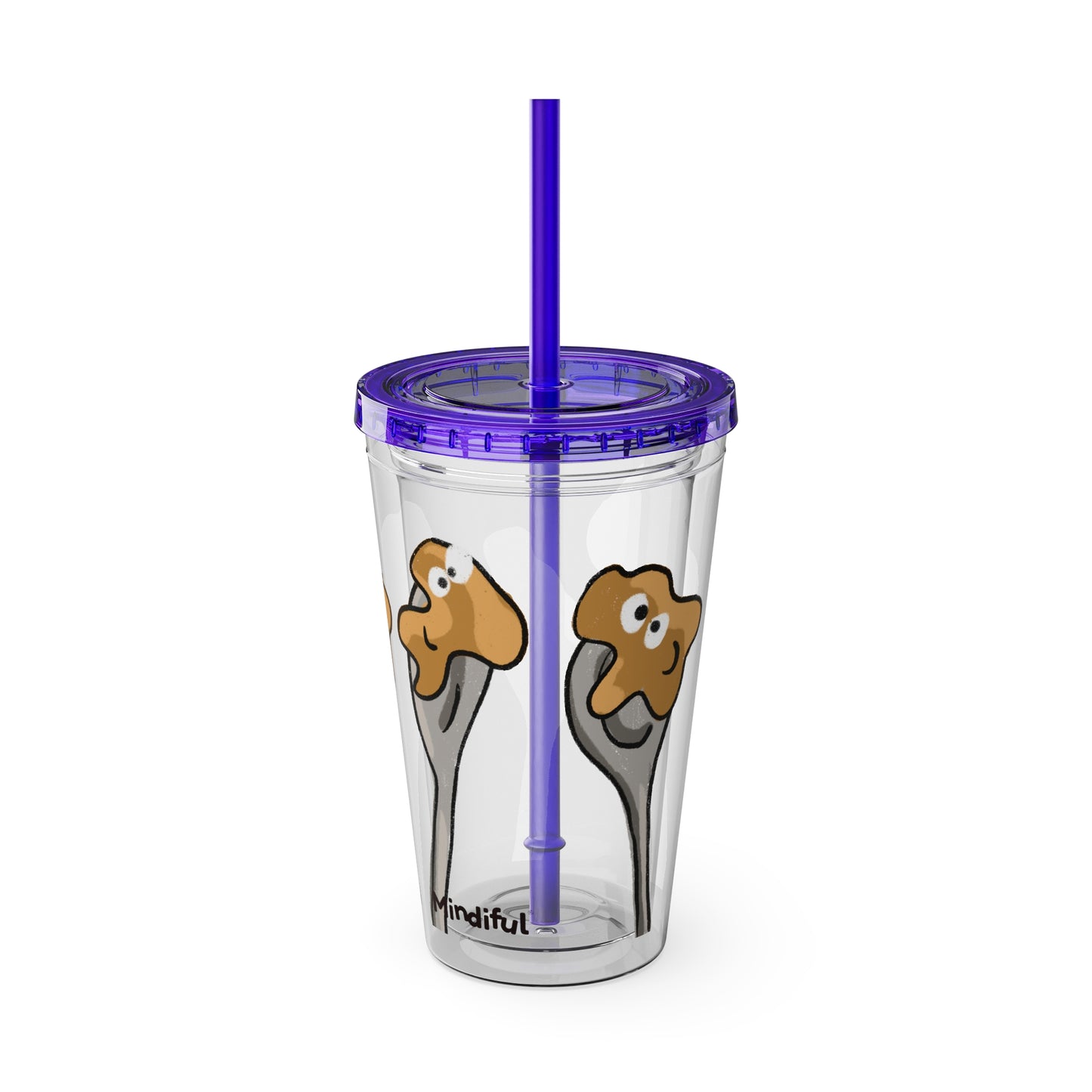 Silly Sippers BPA FREE ACRYLIC Tumbler with Straw, 16oz - Positive Peanut Butter