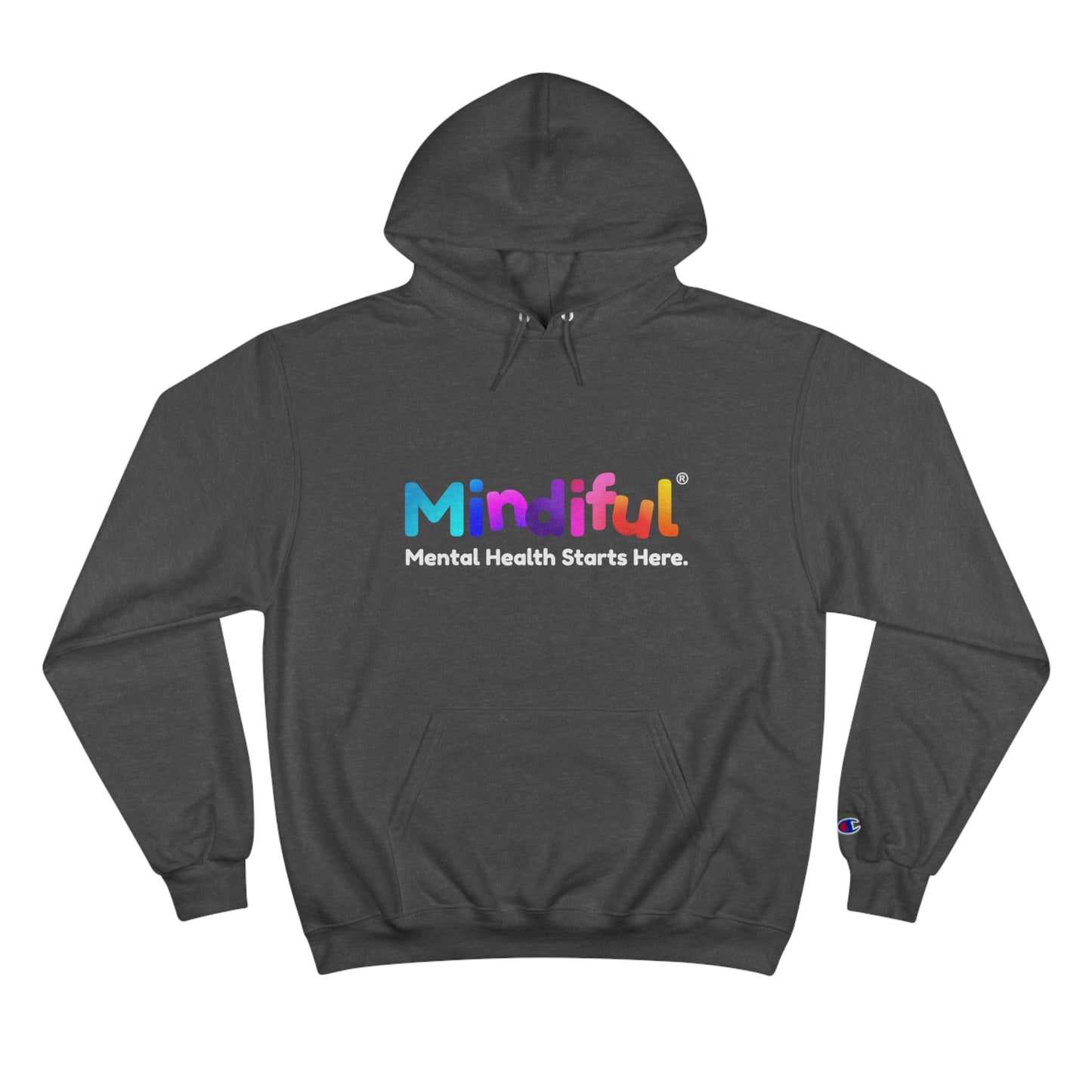 Mindiful® "I Support Children's Mental Health" Adult Champion Hoodie Black