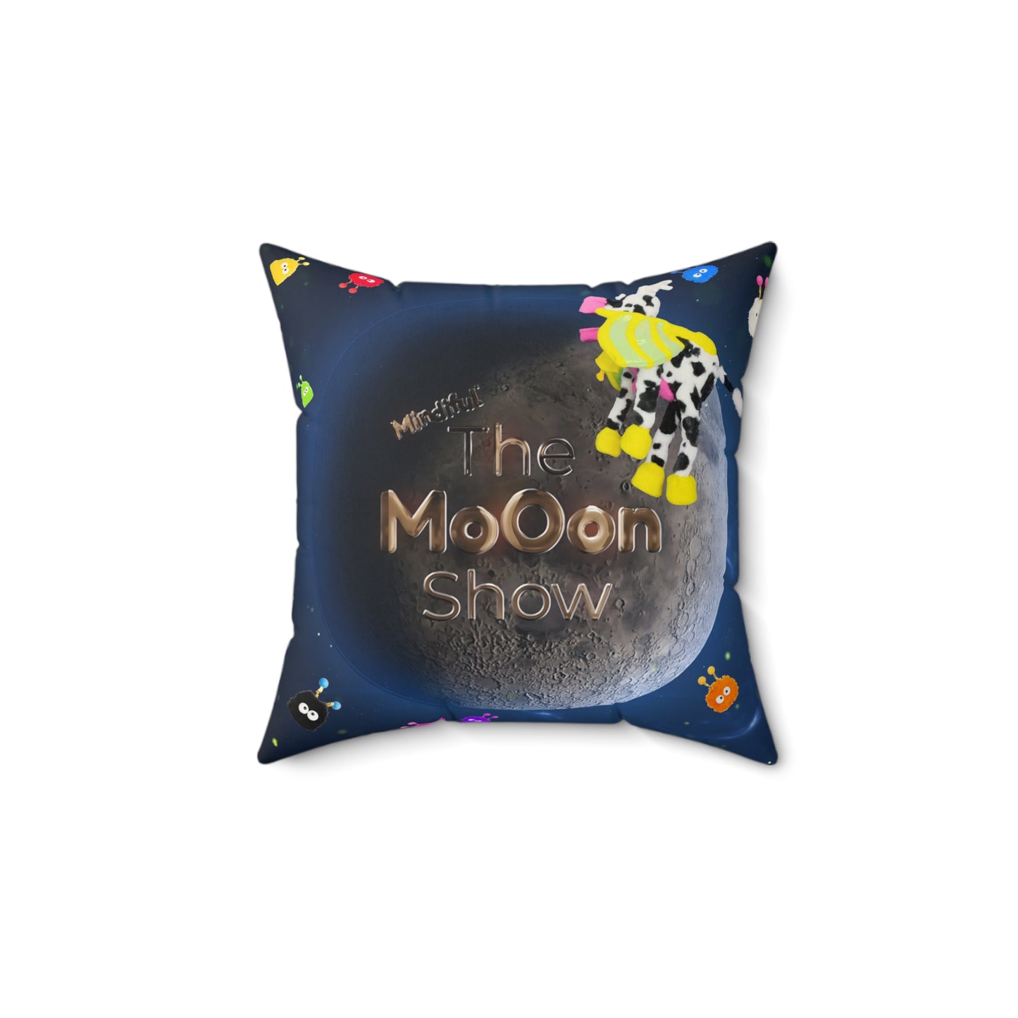 Mindiful® Cow Dragon "The Moon Show Showtime" Square Pillow