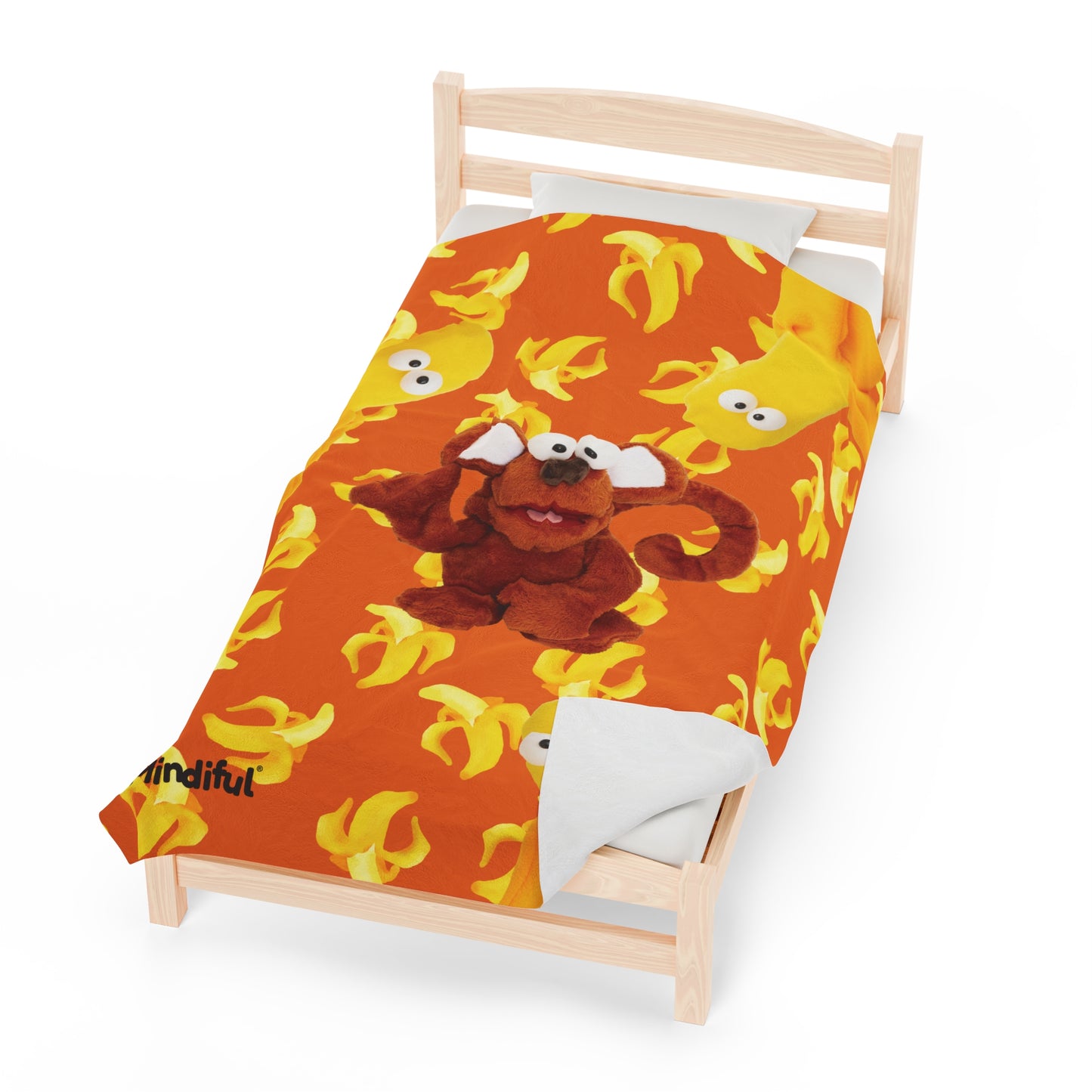 Mindiful® "Boop Bananas" Velveteen Plush Snuggle Blanket